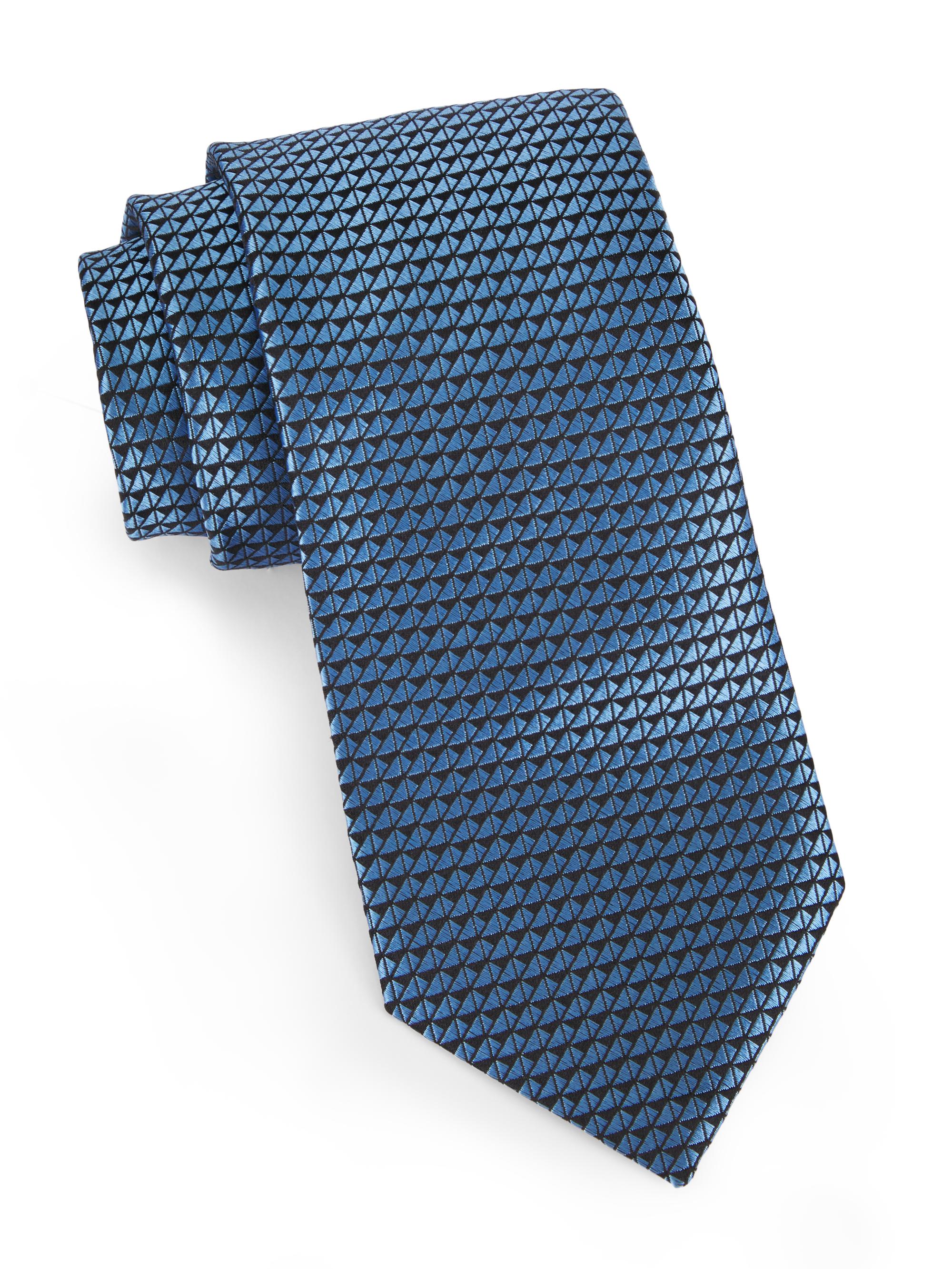 ZEGNA Men's Silk Triangle Tie - Blue