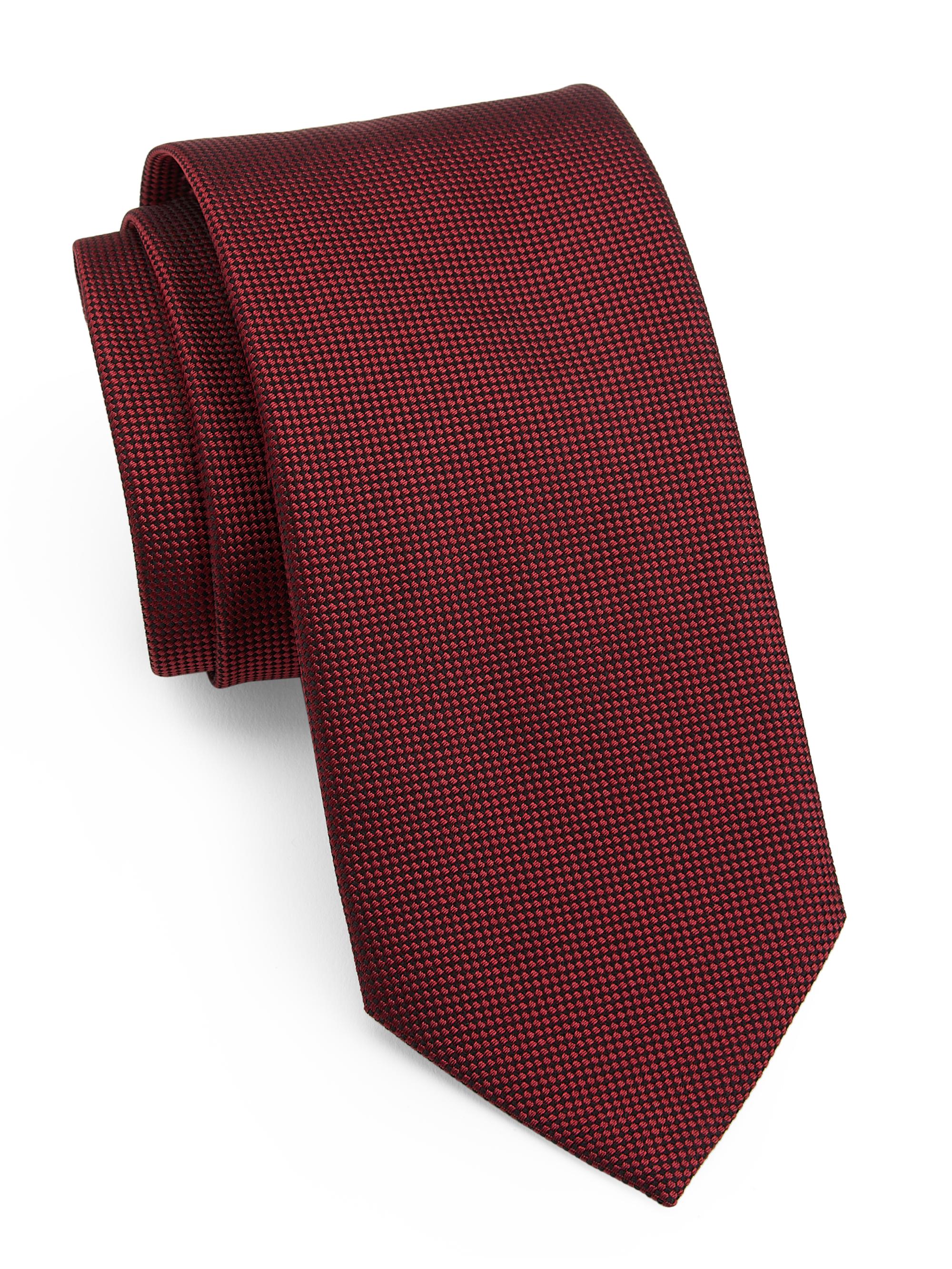 ZEGNA Men's Brera Microdot Tie - Red