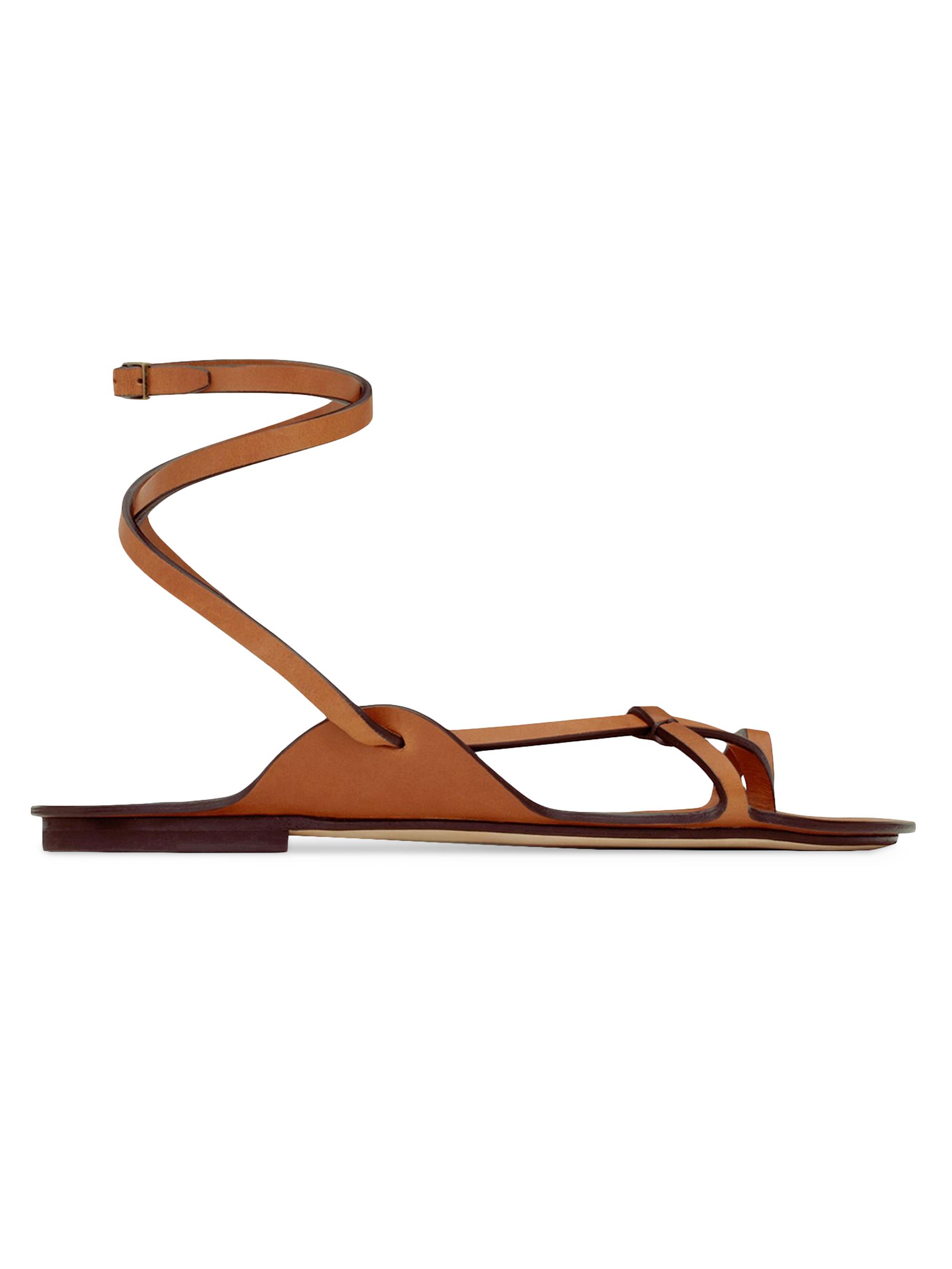 Saint Laurent Isla Flat Sandals in Smooth Leather | Saks Fifth Avenue