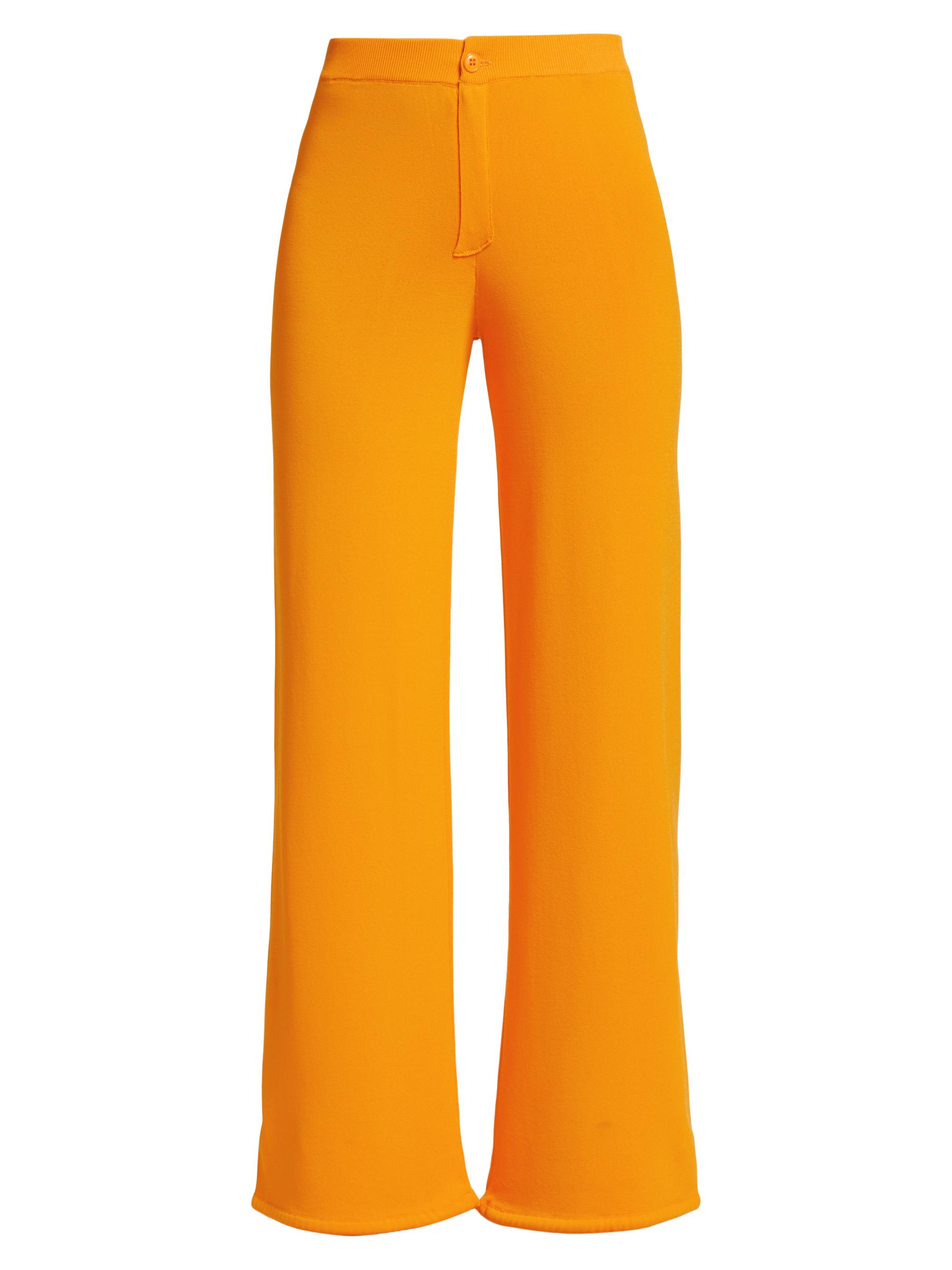 Simon Miller Women's Jabber Rib-Knit Wide-Leg Crop Pants - Sherbet Orange