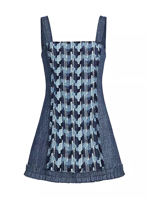 Louis Vuitton Pinstripe Denim Zip-Up Dress Washed Indigo. Size 36