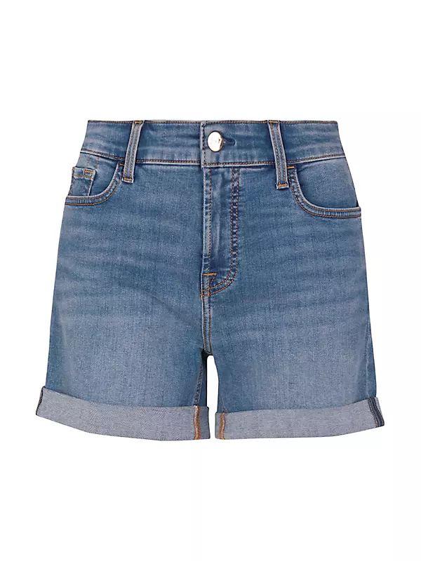 Shop Jen7 Rolled-Cuff Denim Shorts