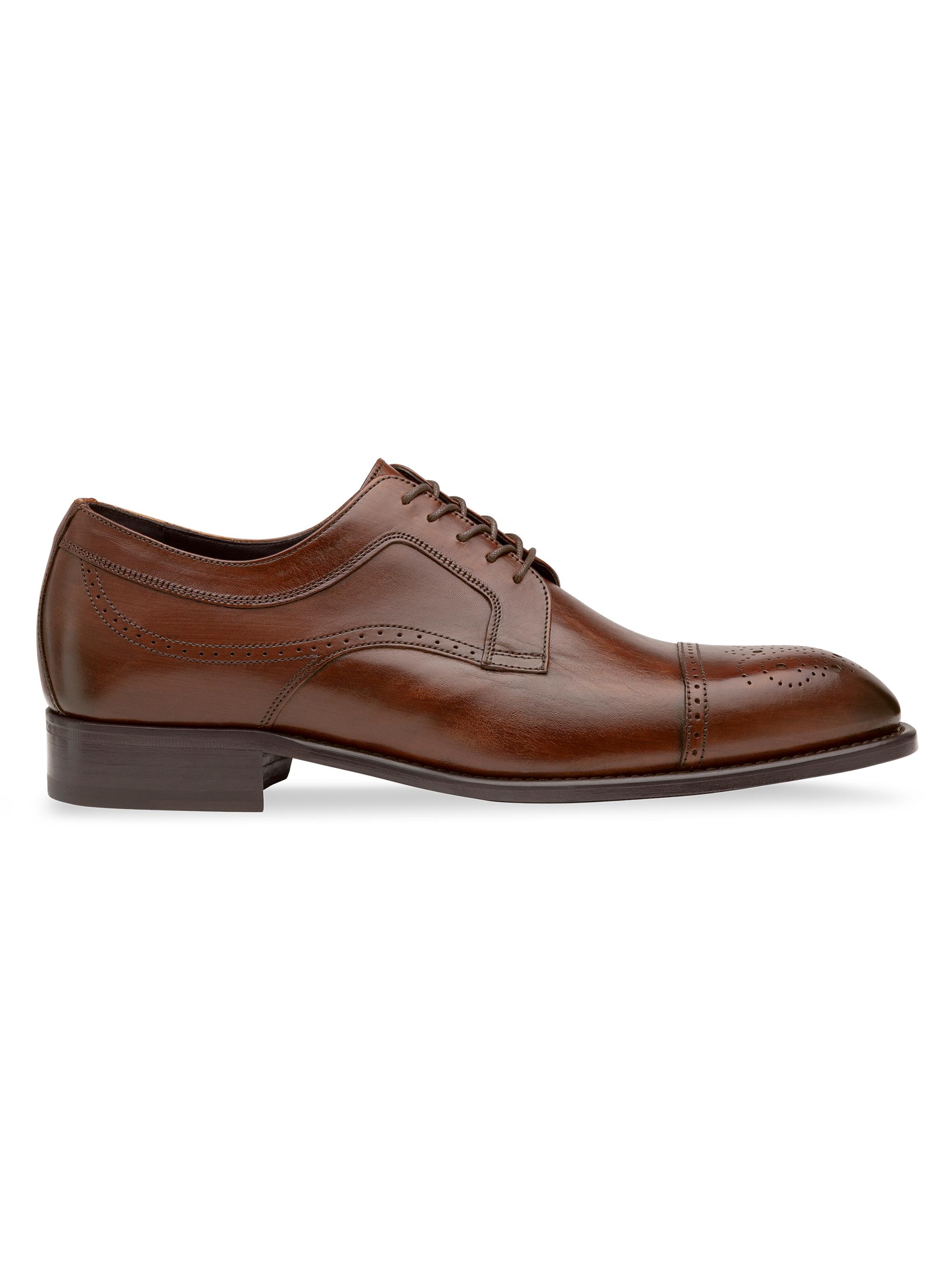 Johnston & Murphy J&M Collection Flynch Leather Cap-Toe Oxfords