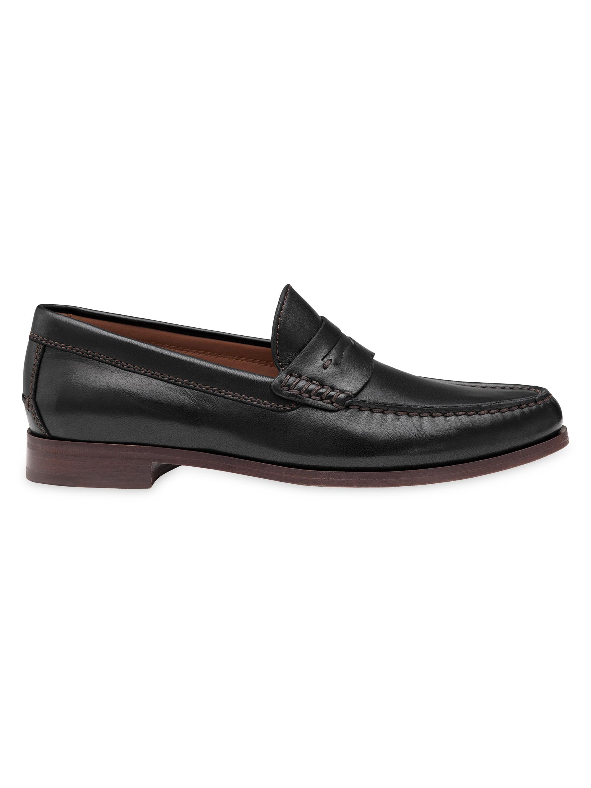 Johnston & Murphy Men's J & M Collection Baldwin Penny Loafers - Black Sheep Skin