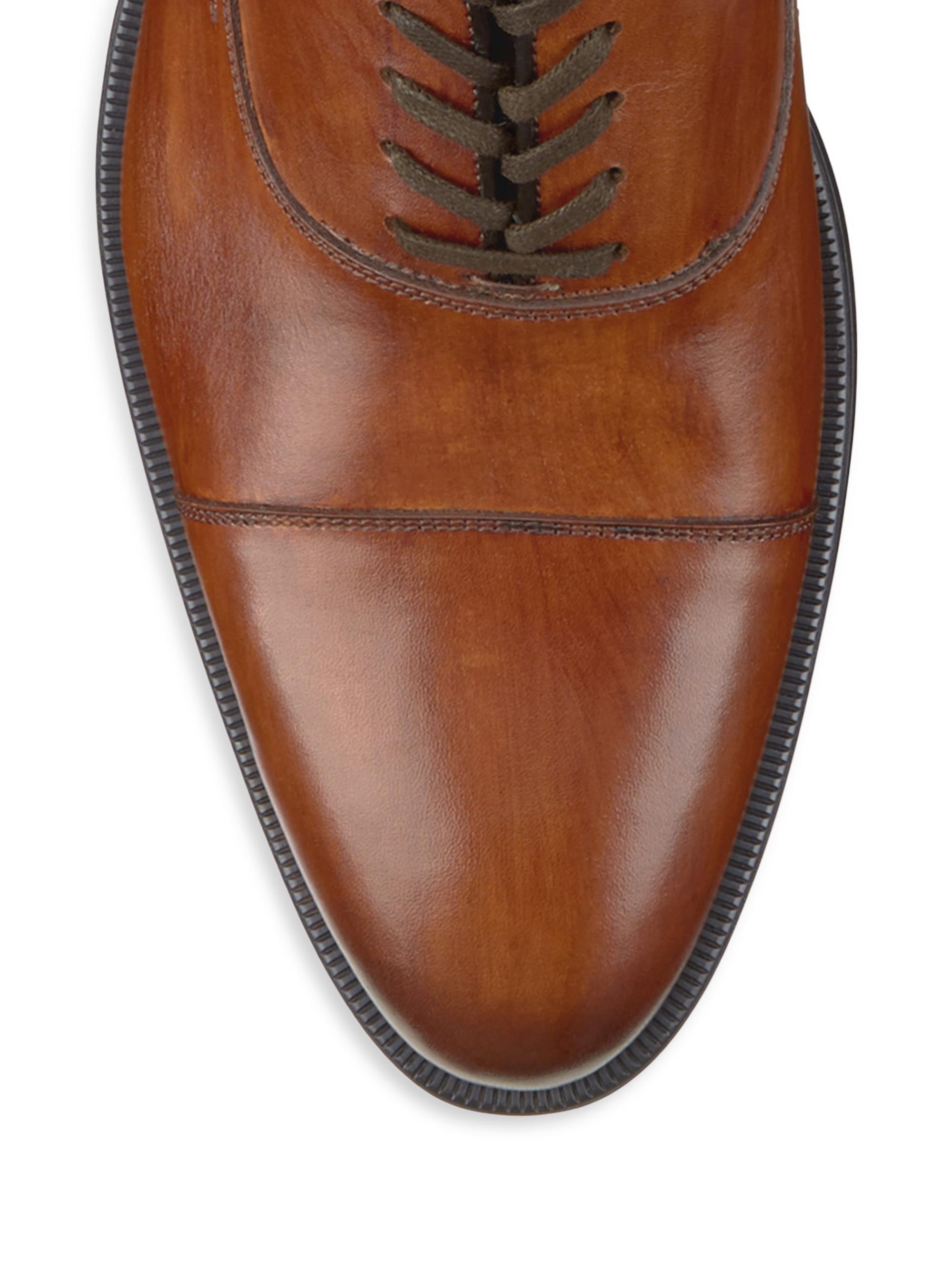 Shop Johnston & Murphy J&M Collection Flynch Leather Cap-Toe 