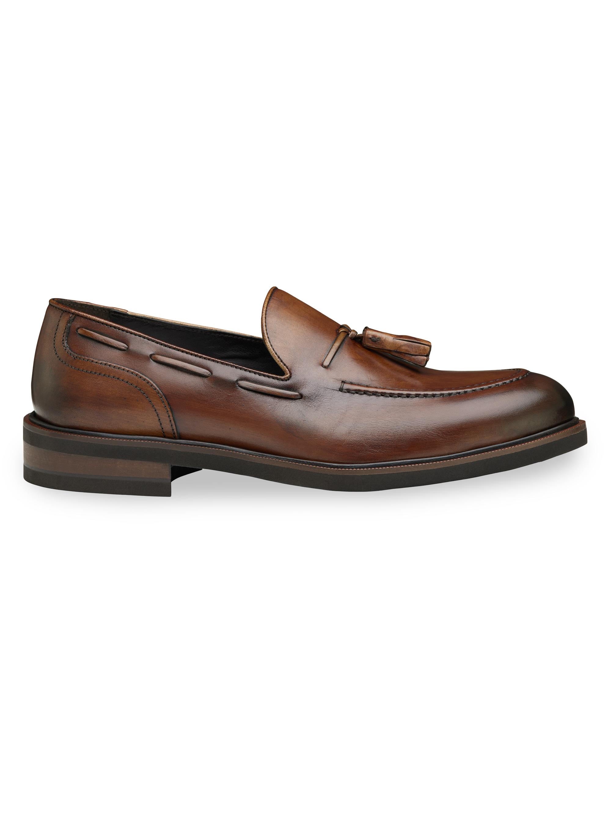 Johnston & Murphy Men's J & M Collection Hartley Leather Tassel Loafers - Brown Calf Skin