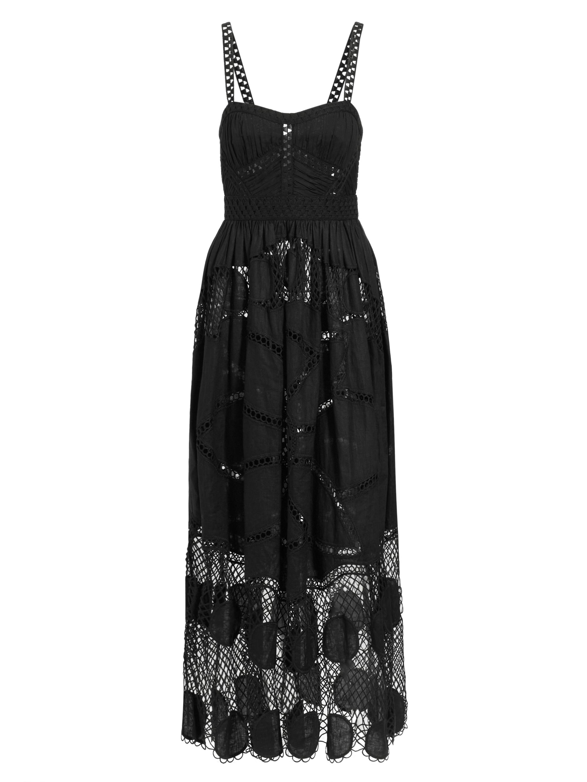Ulla Johnson Women's Juno Embroidered Mesh Maxi Dress - Noir