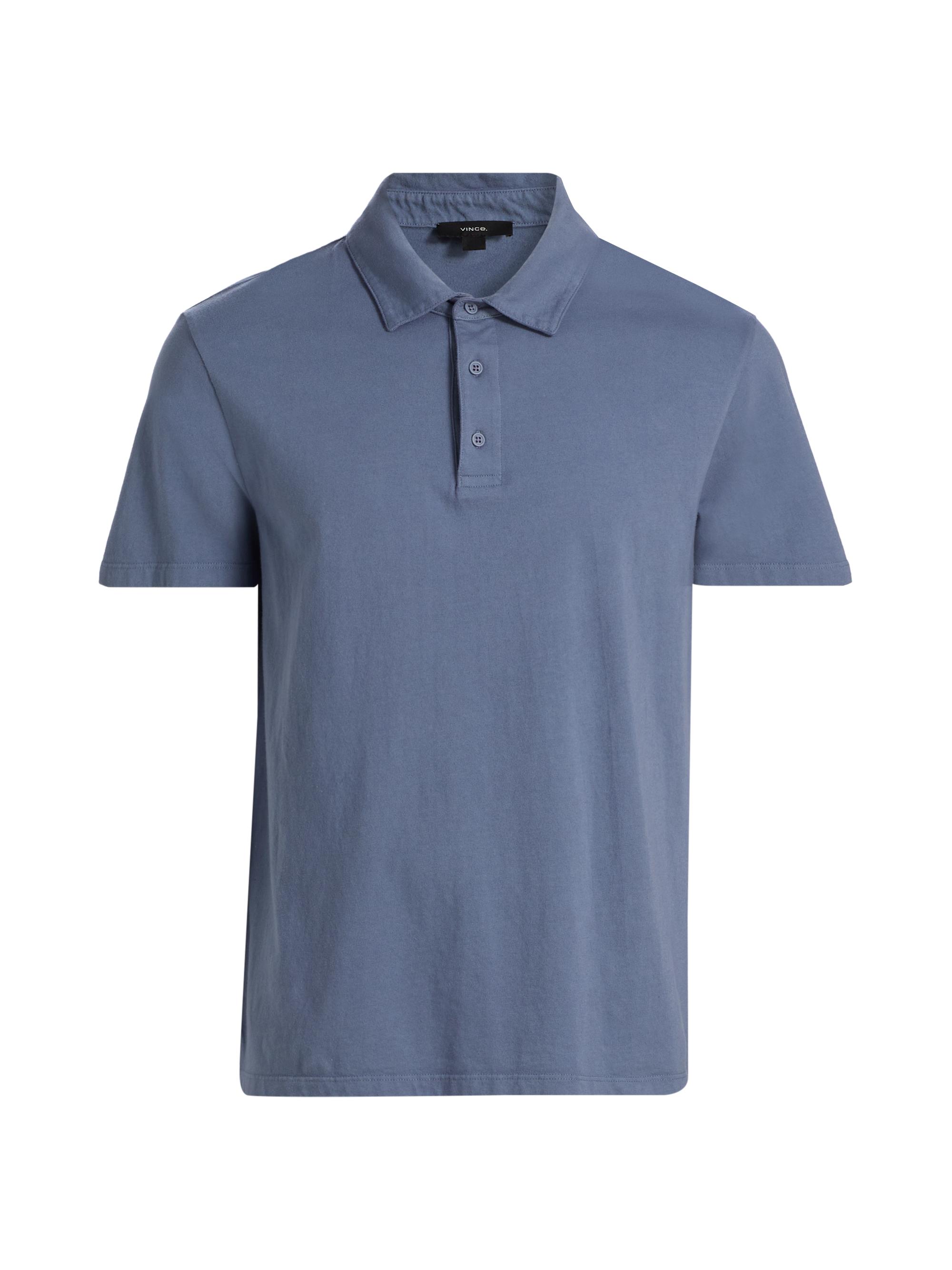 Vince Men's Garment-Dyed Polo Shirt - Washed Hawk Blue
