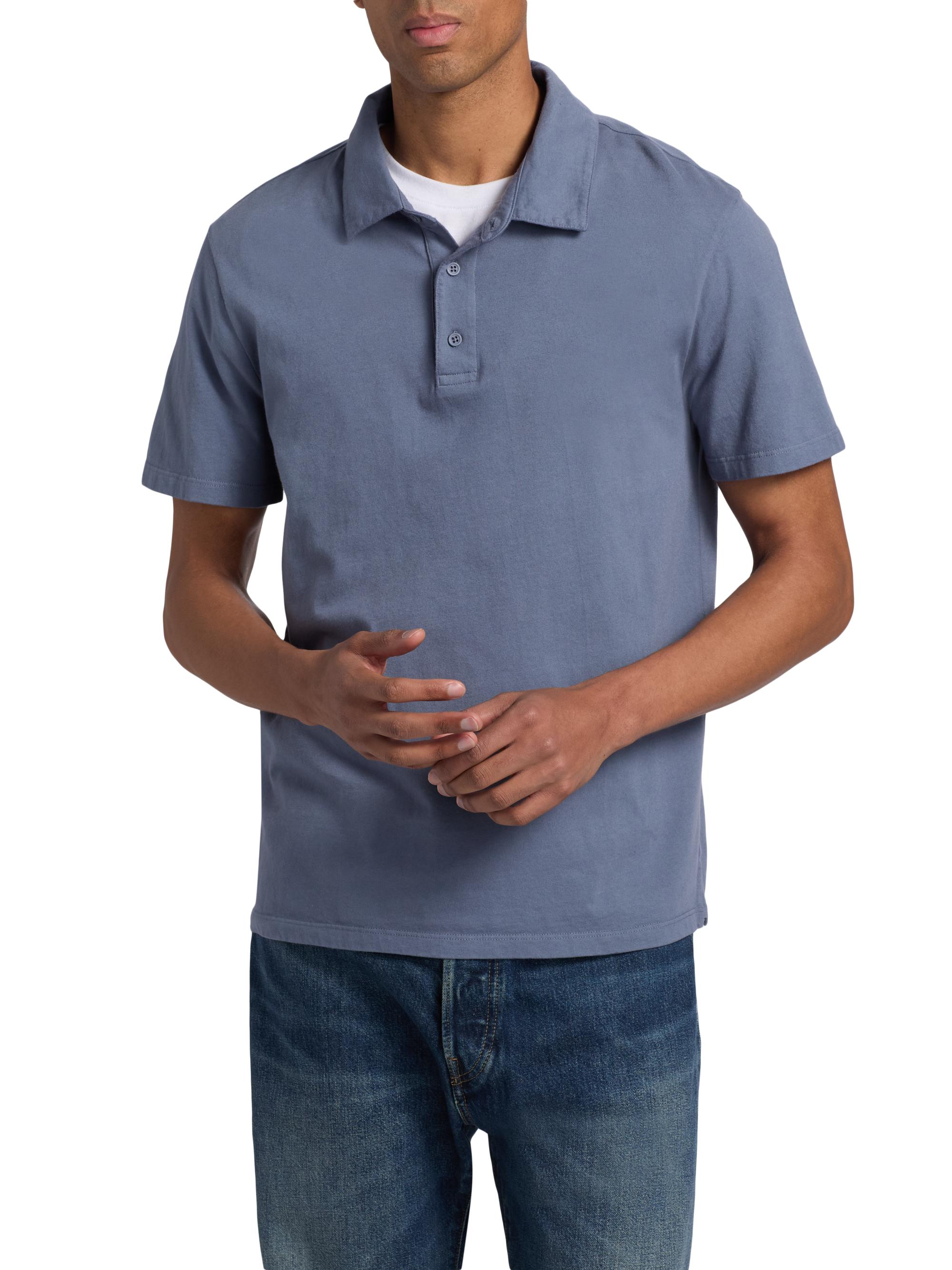 Vince Men's Garment-Dyed Polo Shirt - Washed Hawk Blue | Thumbnail 3
