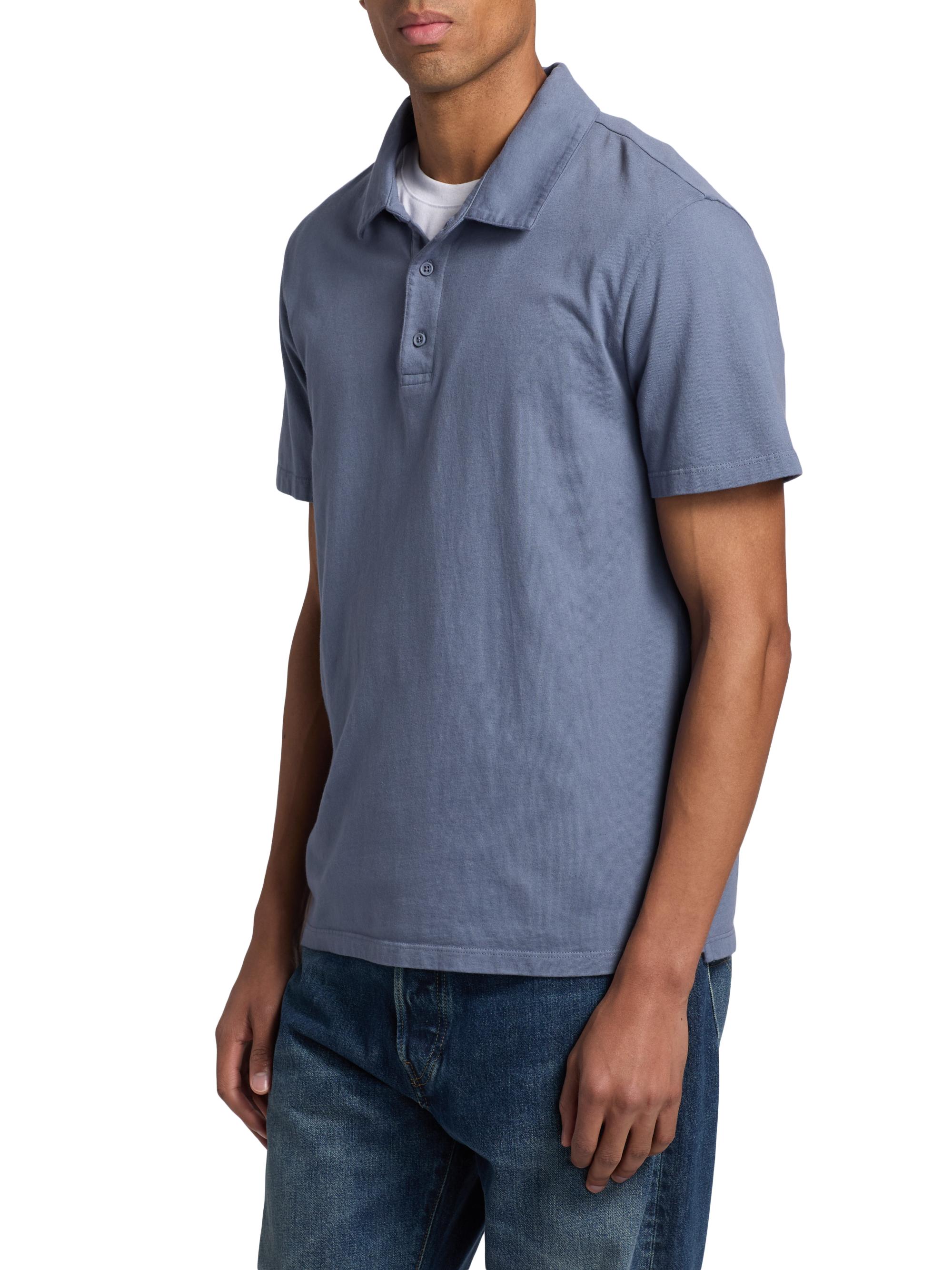 Vince Men's Garment-Dyed Polo Shirt - Washed Hawk Blue | Thumbnail 4