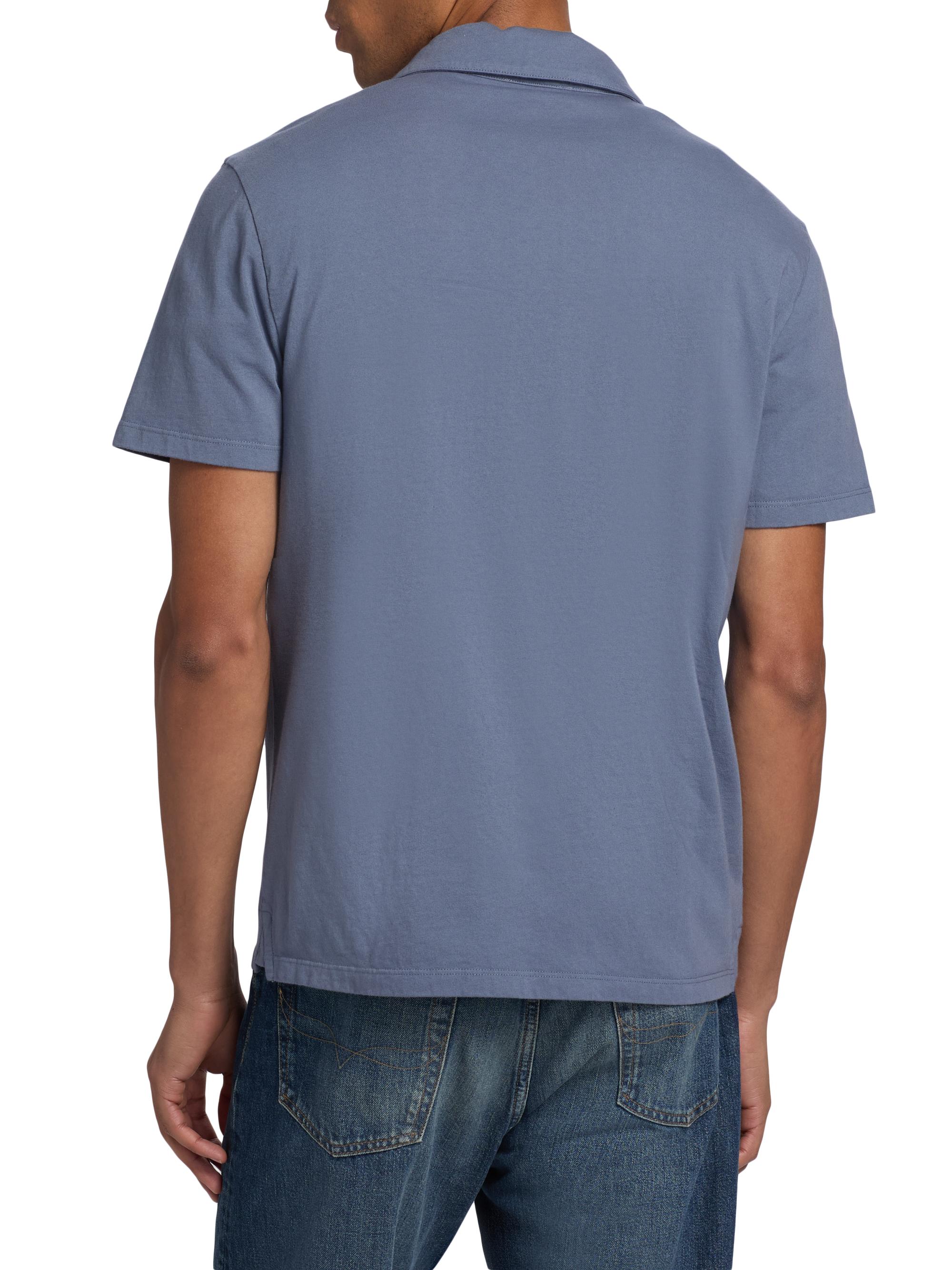 Vince Men's Garment-Dyed Polo Shirt - Washed Hawk Blue | Thumbnail 5