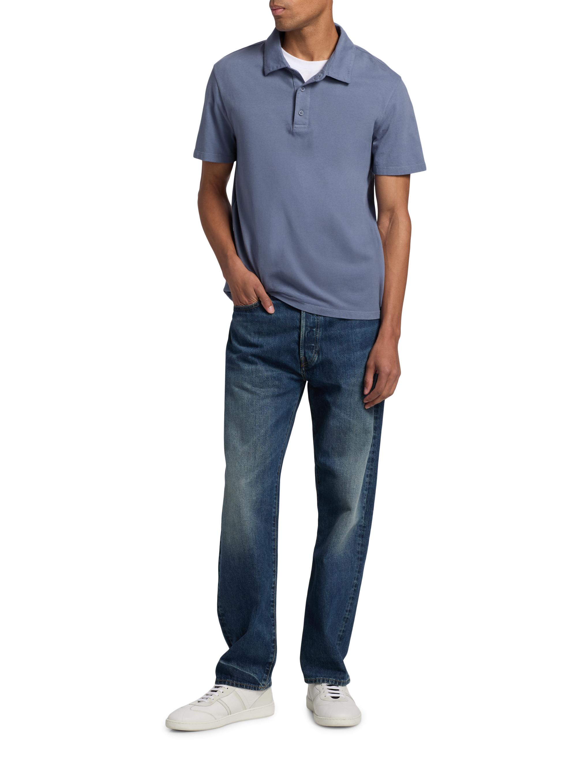 Vince Men's Garment-Dyed Polo Shirt - Washed Hawk Blue | Thumbnail 2