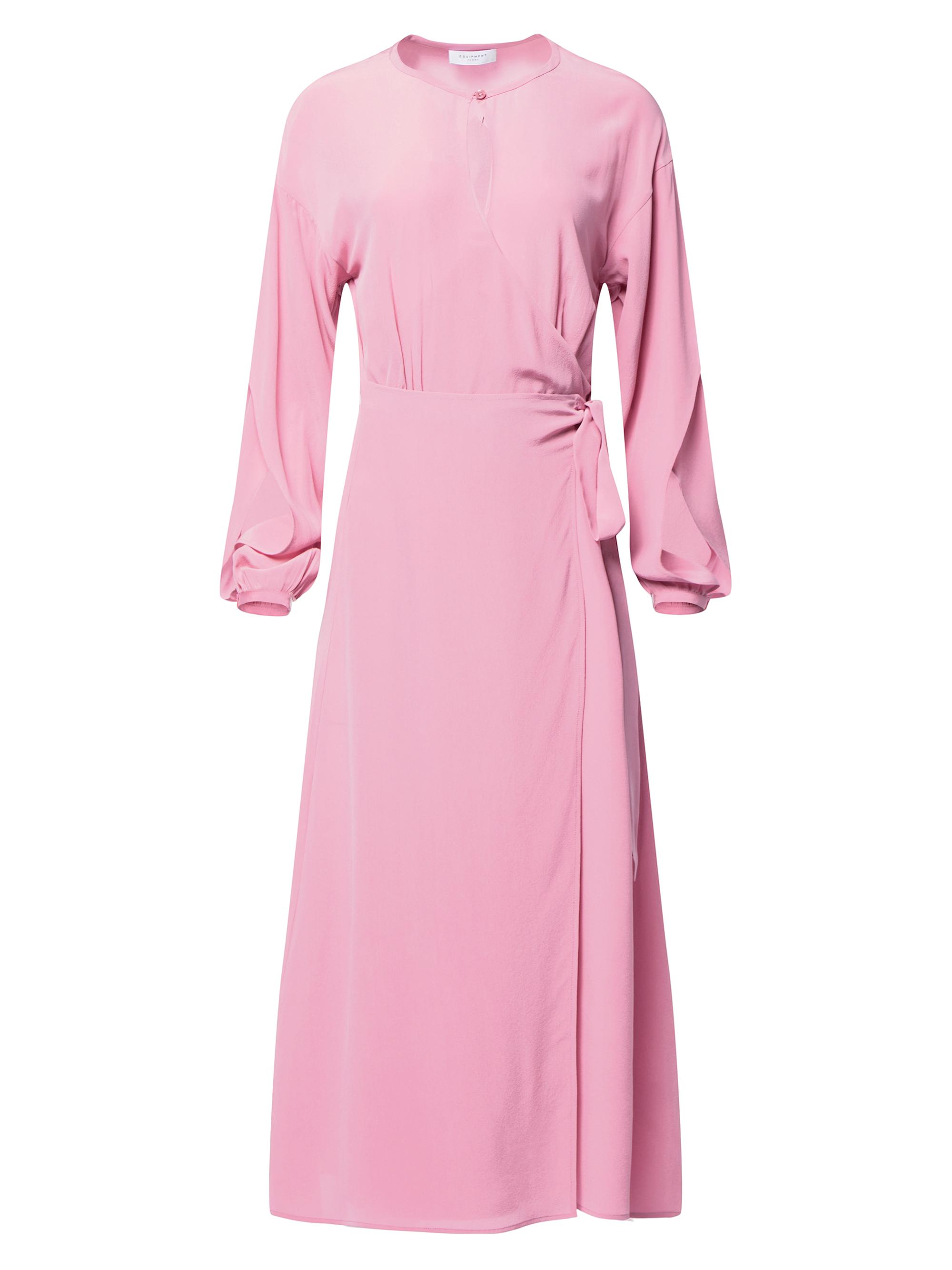 Equipment Women's Korinne Silk Keyhole Midi-Dress - Wild Rose