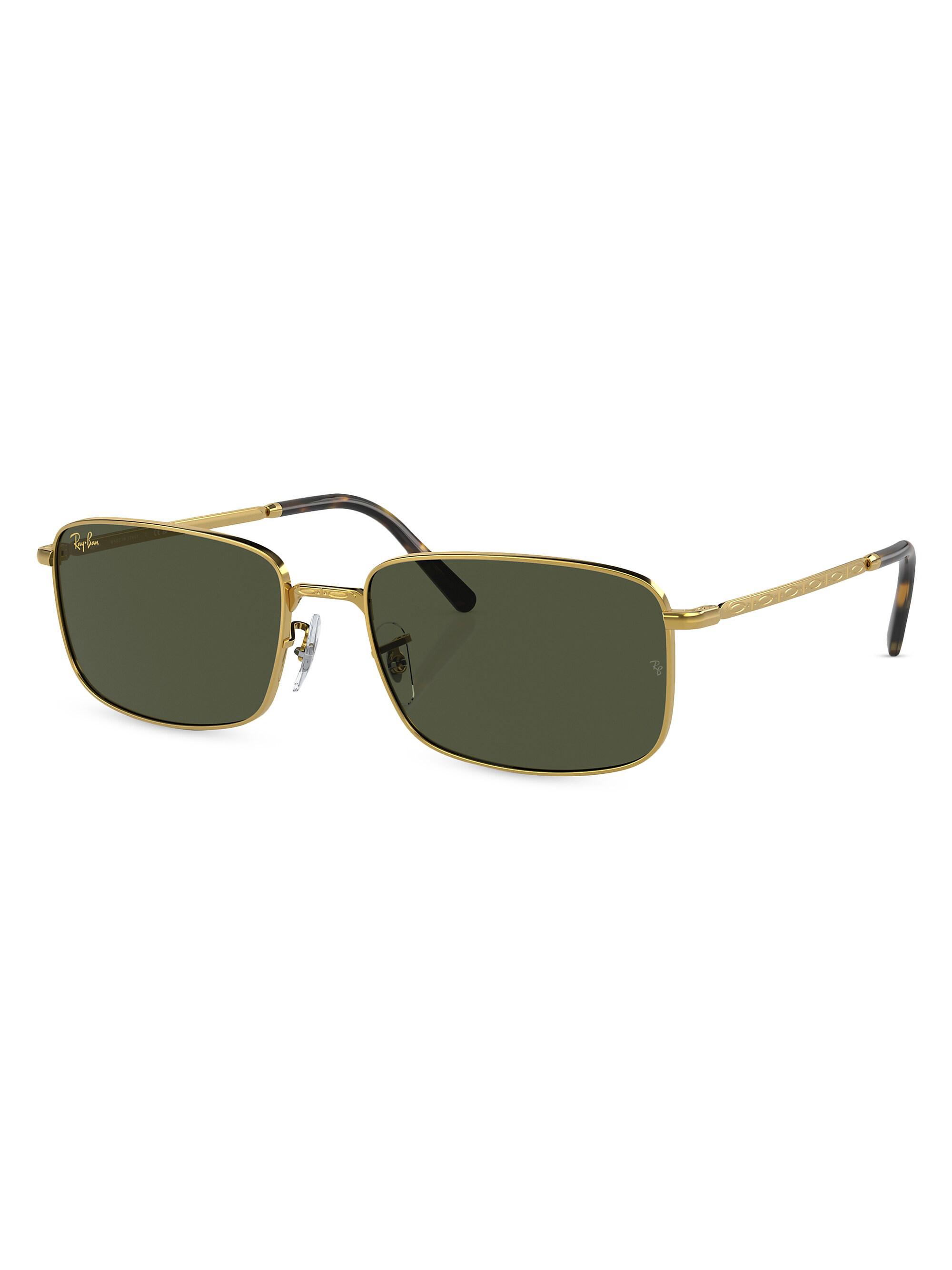 Ray-Ban RB3717 Metal Rectangular Sunglasses | Saks Fifth Avenue