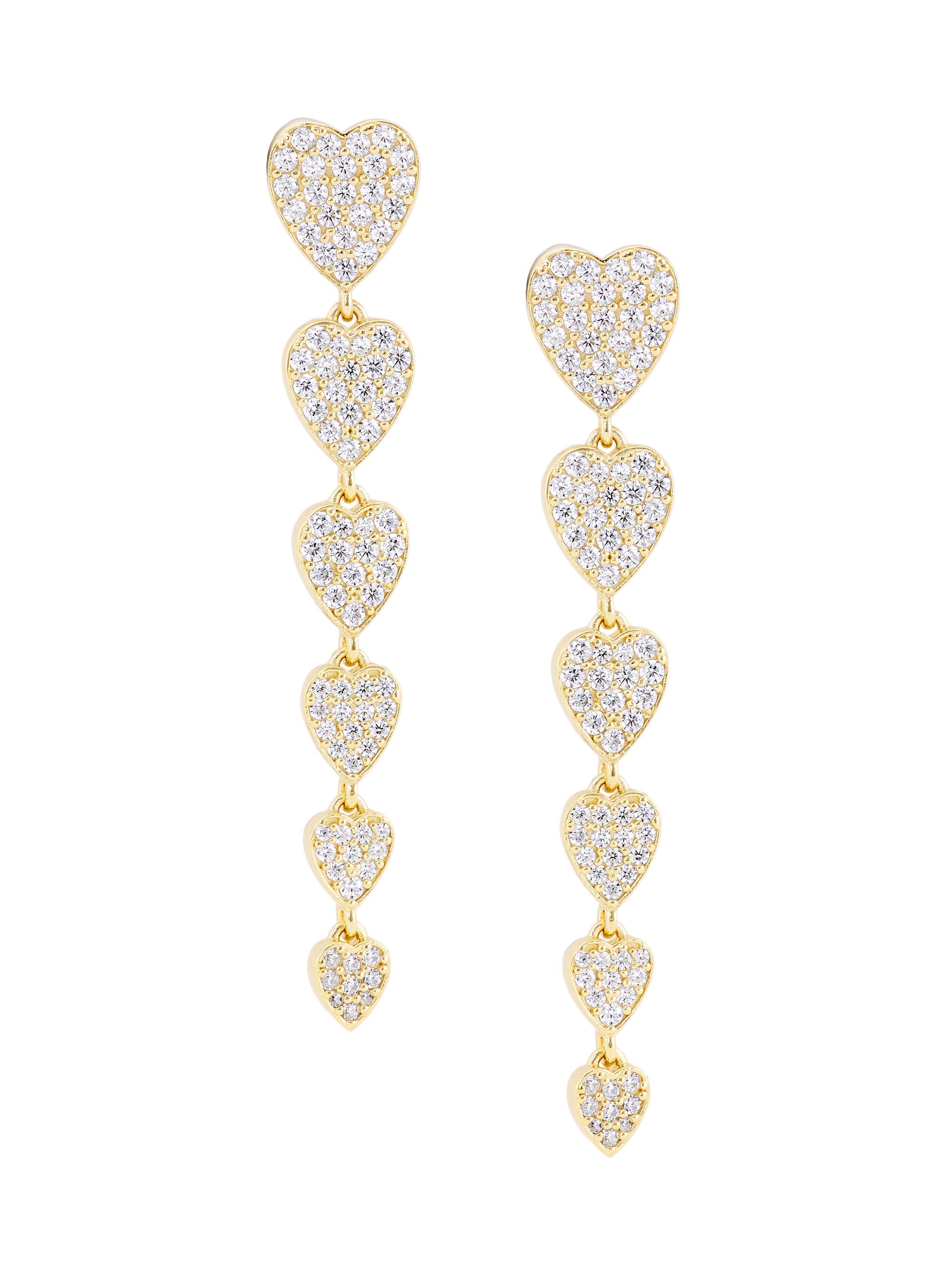 Adriana Orsini Women's Real Love 18K-Gold-Plated & Cubic Zirconia Heart Drop Earrings - Gold
