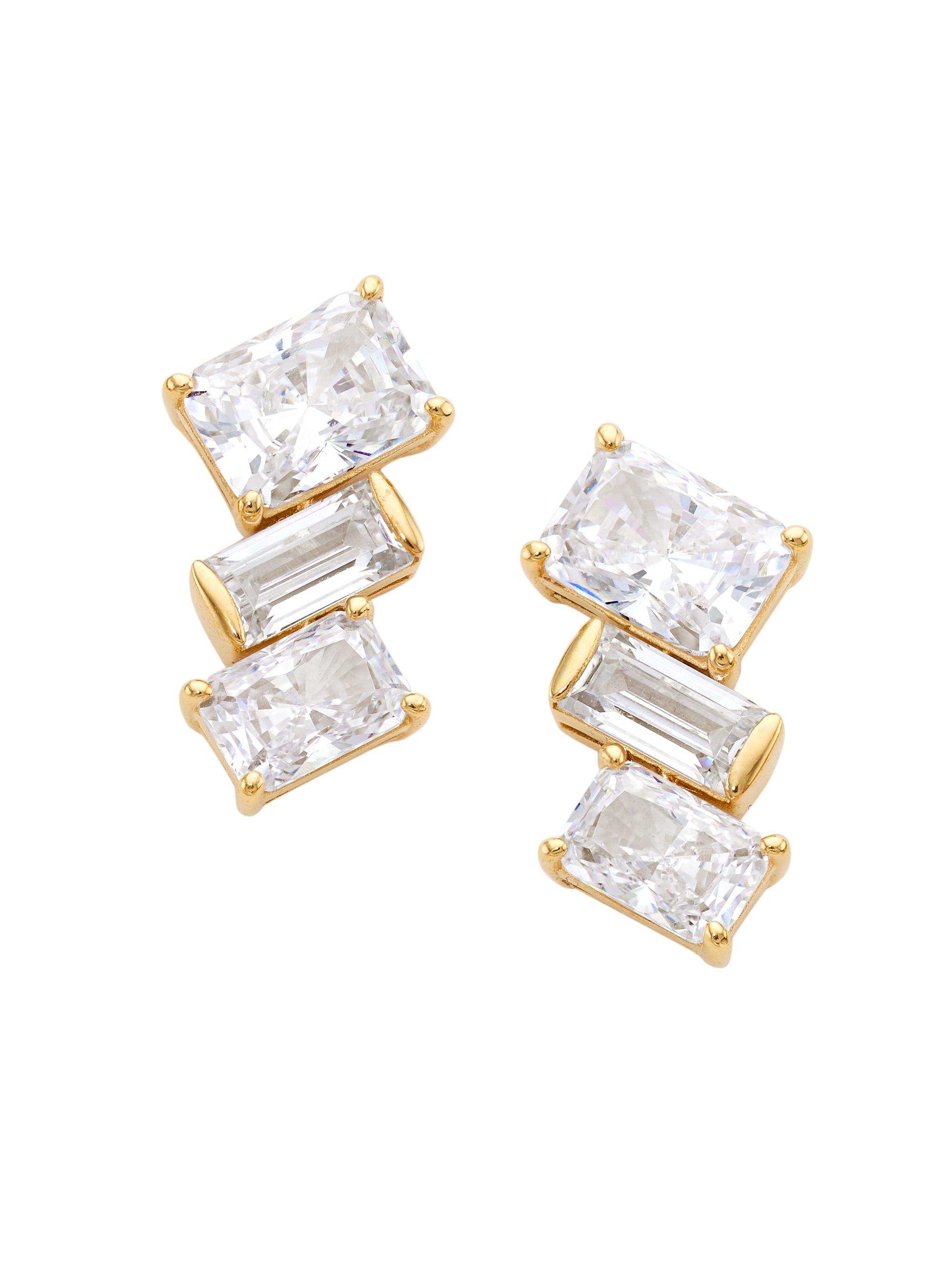 Adriana Orsini Women's Jazz 18K Gold-Plated & Cubic Zirconia Angled Stud Earrings - Gold