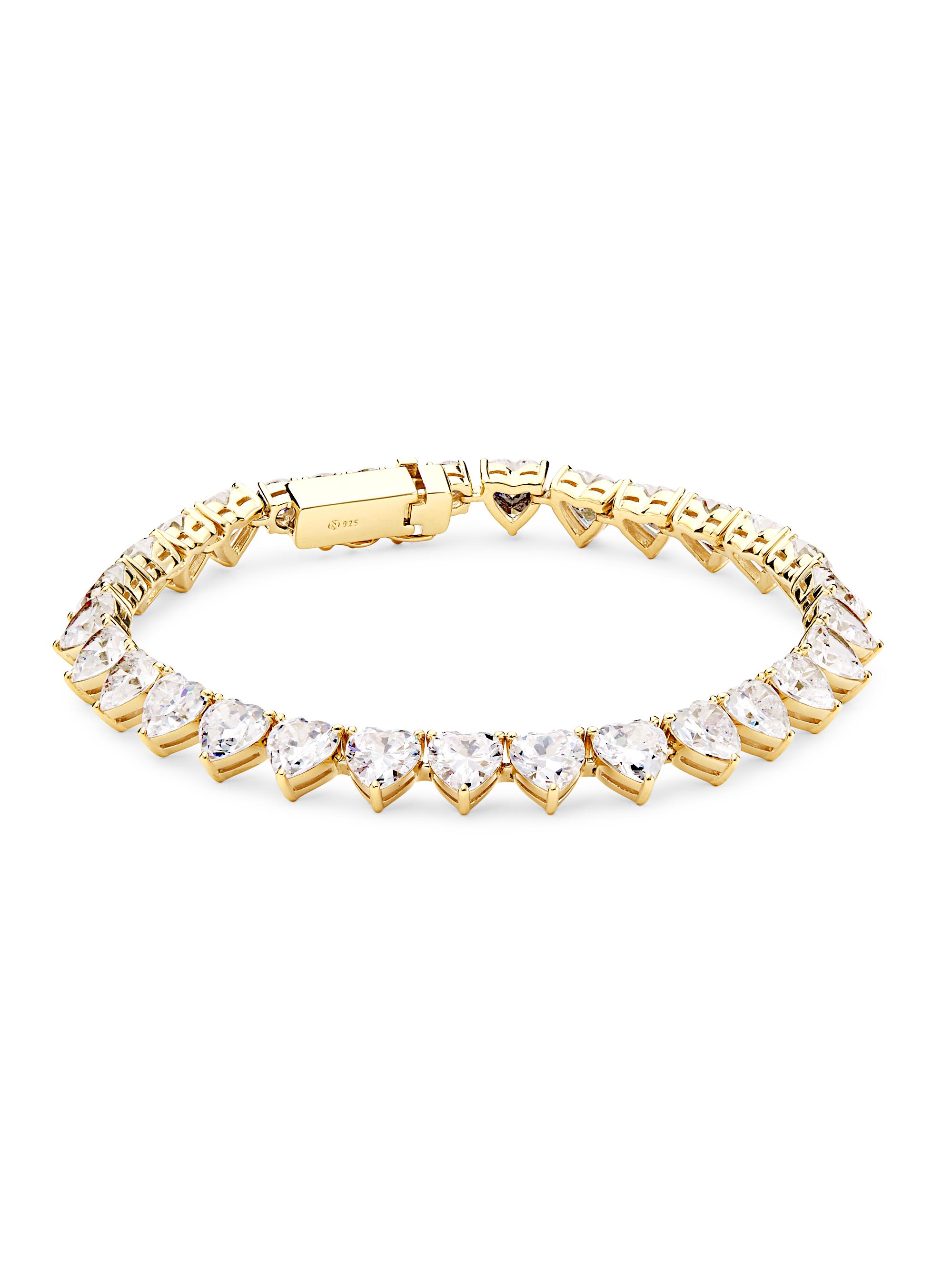 Adriana Orsini Women's Real Love 18K-Gold-Plated & Cubic Zirconia Heart Tennis Bracelet - Gold