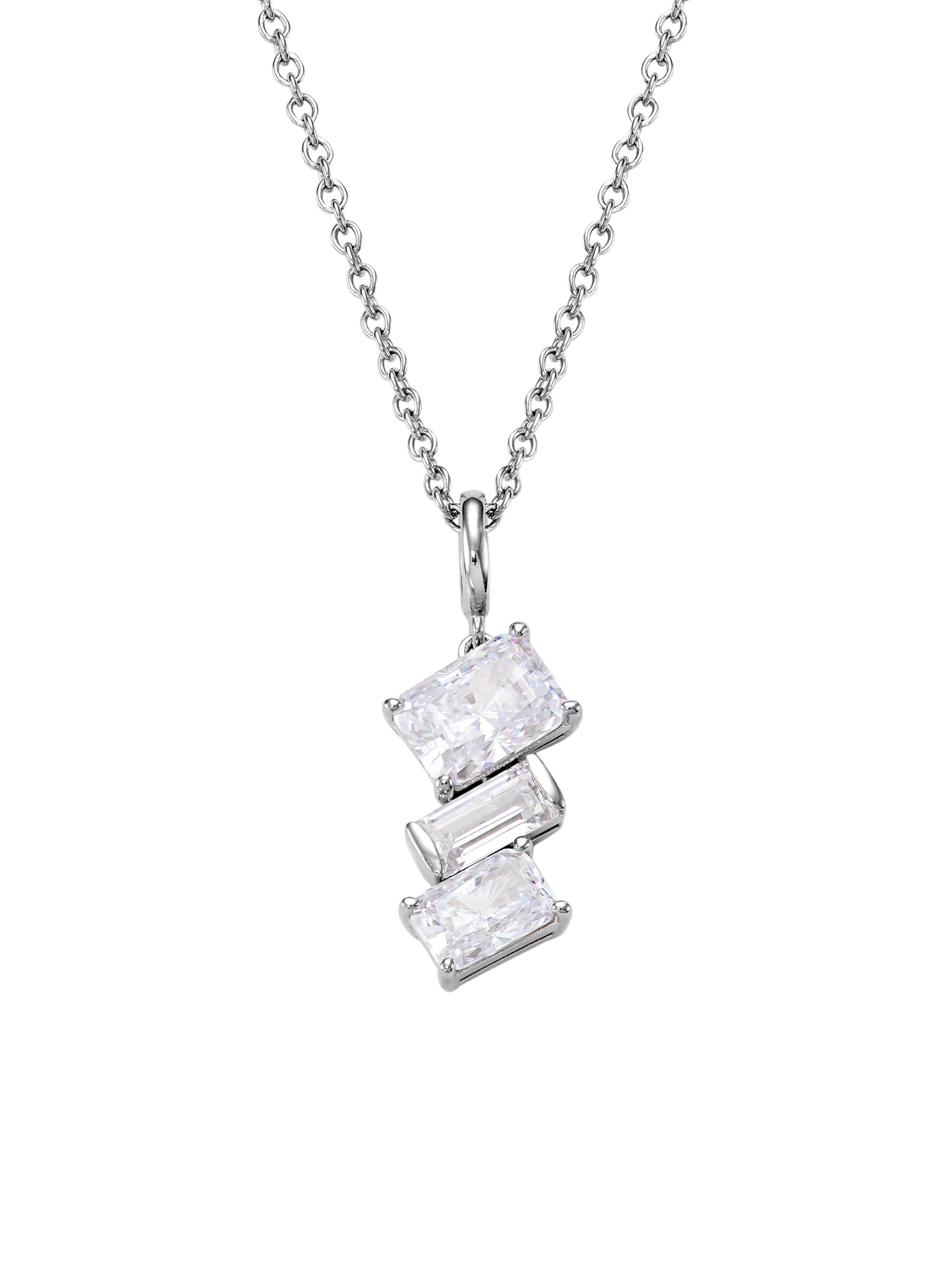 Adriana Orsini Women's Jazz Sterling Silver & Cubic Zirconia Pendant Necklace - Rhodium