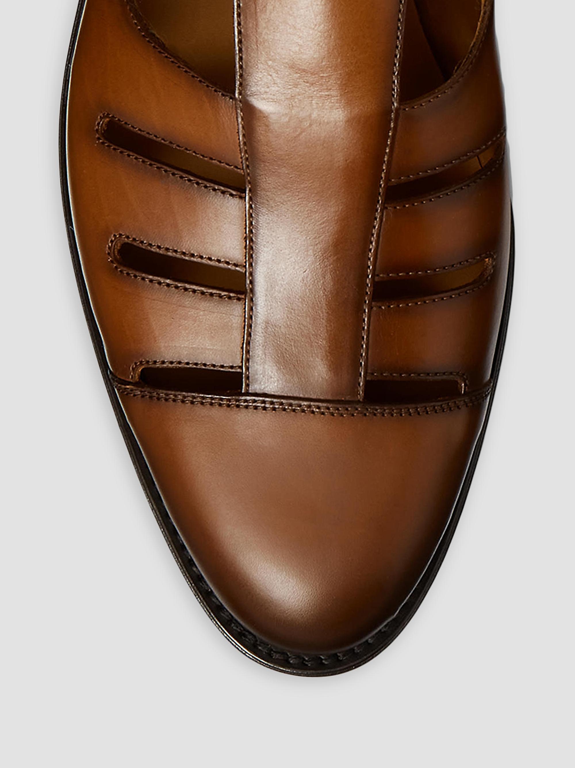 Ralph Lauren Purple Label Fisherman Burnished Sandal in Brown Calfskin size 11 Burnished Calfskin Fisherman Sandal | Ralph Lauren main image 4