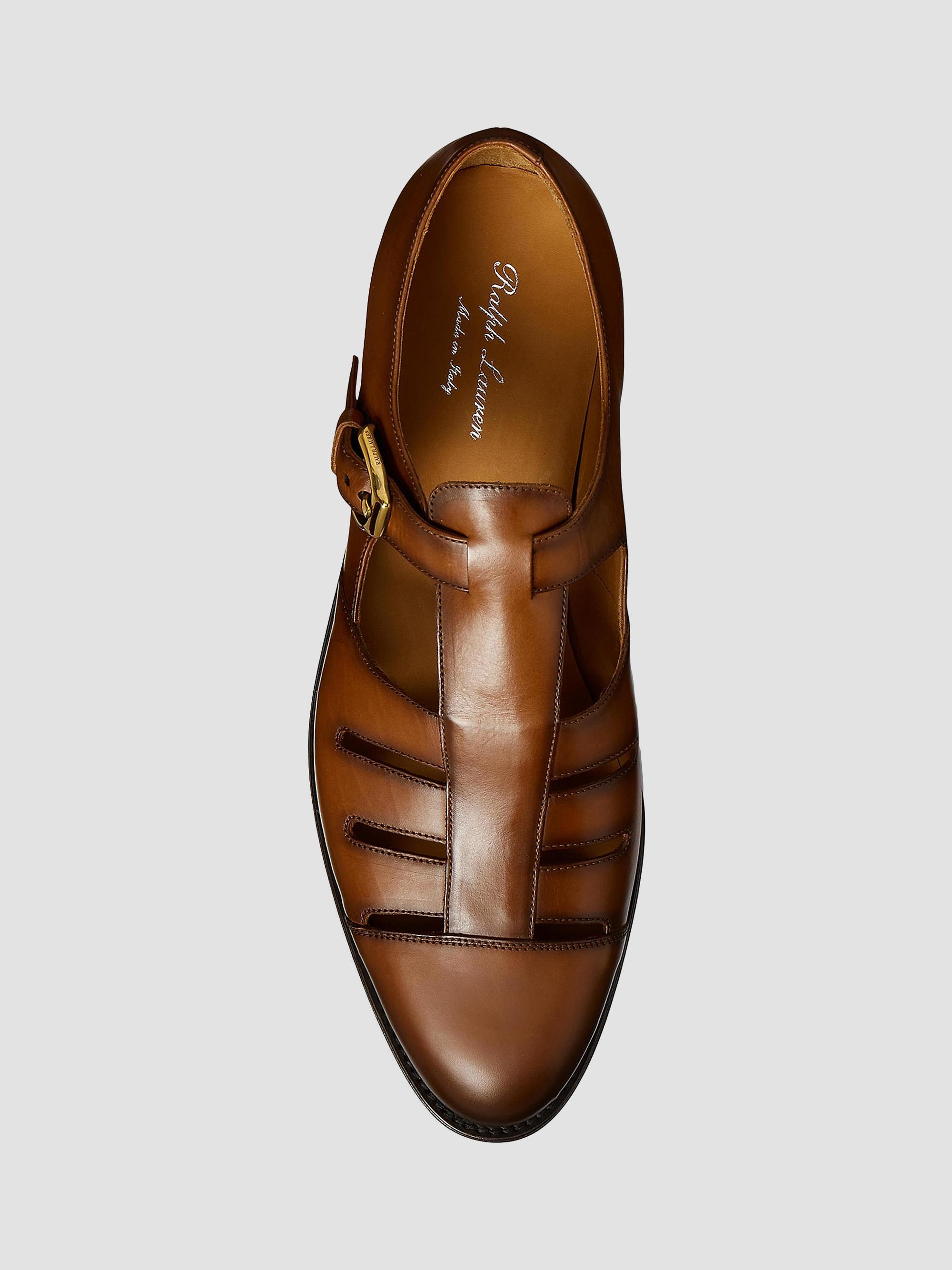 Ralph Lauren Purple Label Fisherman Burnished Sandal in Brown Calfskin size 11 Burnished Calfskin Fisherman Sandal | Ralph Lauren main image 2