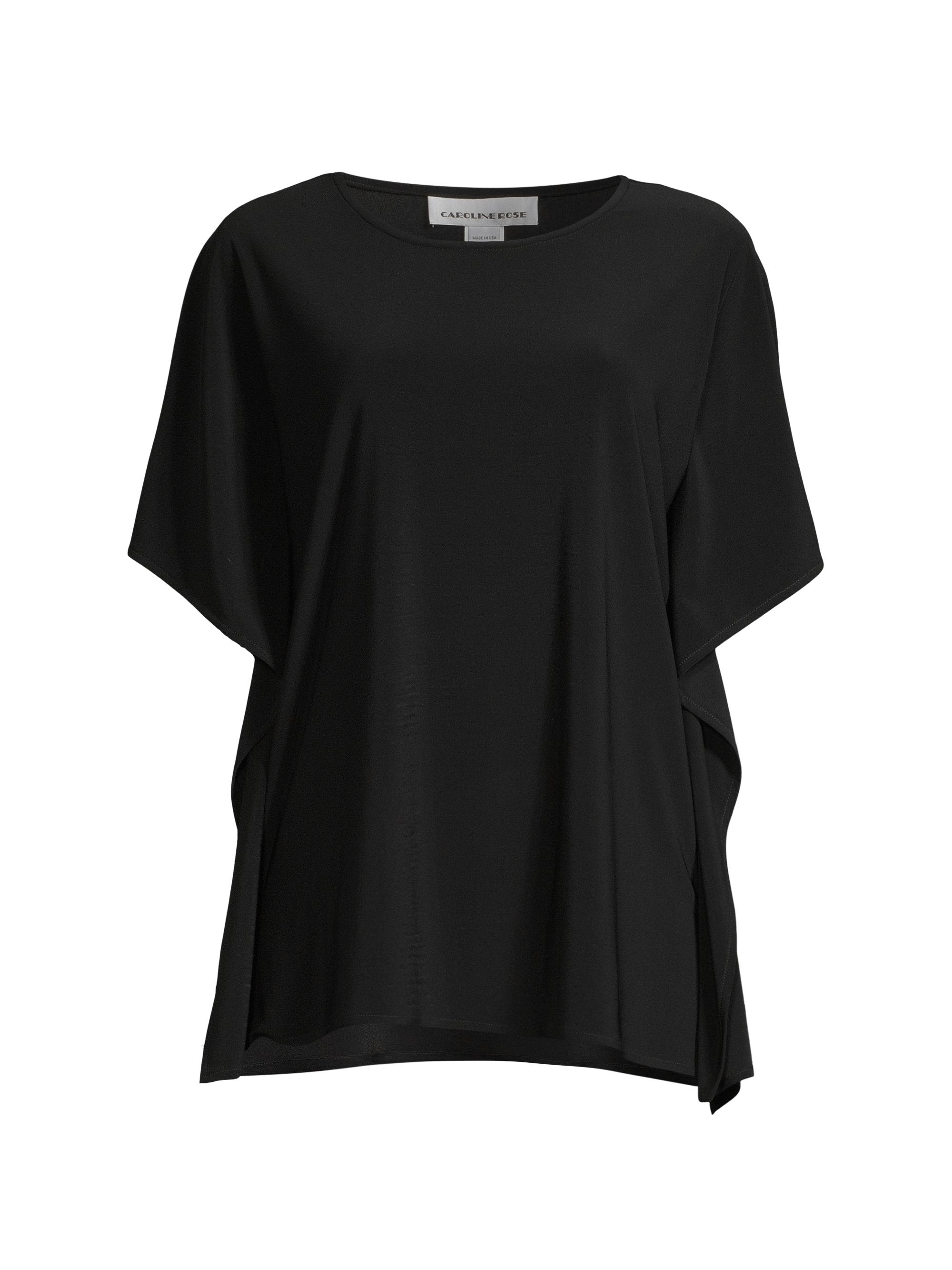 Caroline Rose Women's Stretch-Knit Caftan Top - Black