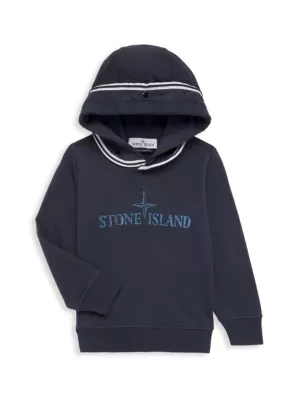 Stone Island Junior Compass-motif hooded jacket - Blue