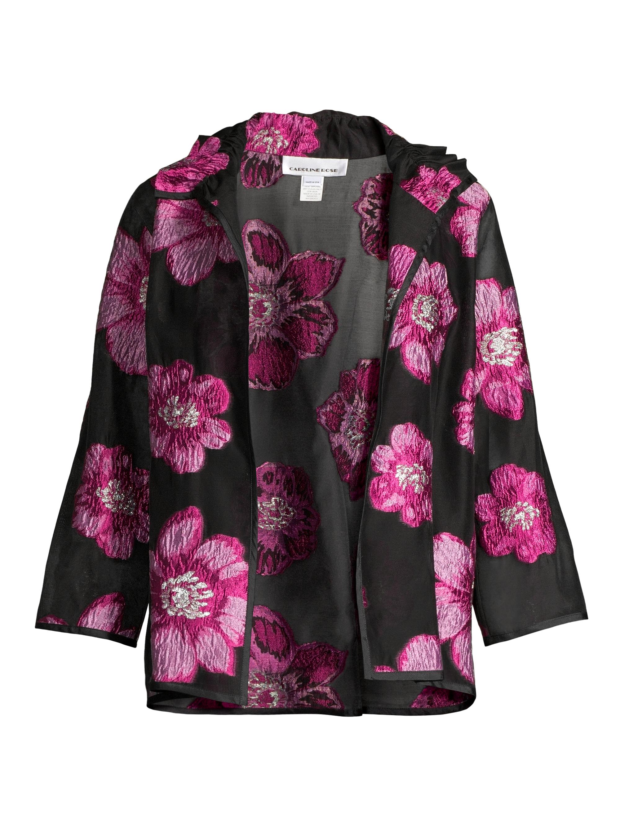 Caroline Rose Open-Front Floral Jacquard Jacket | Saks Fifth Avenue