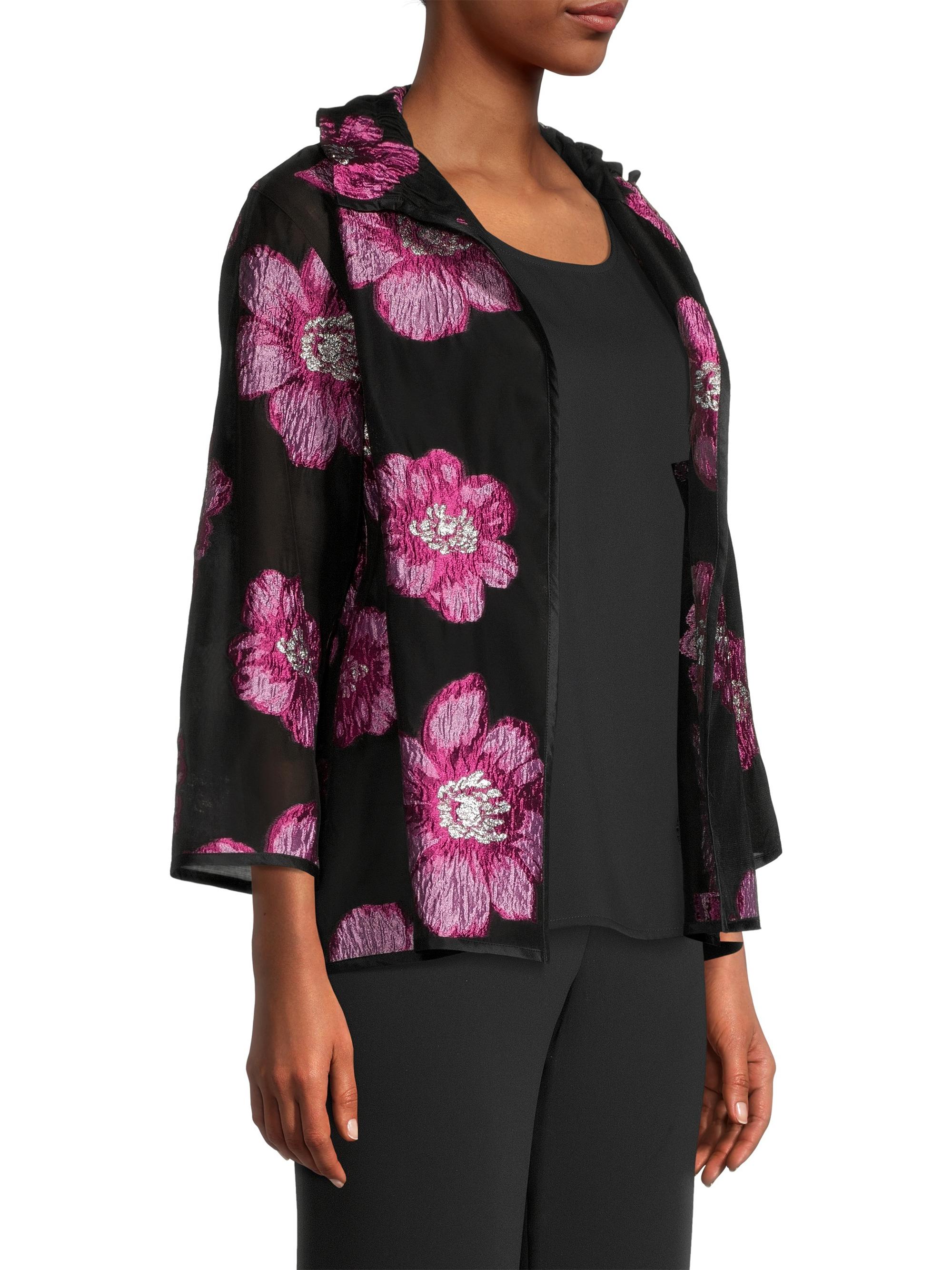Caroline Rose Open-Front Floral Jacquard Jacket | Saks Fifth Avenue