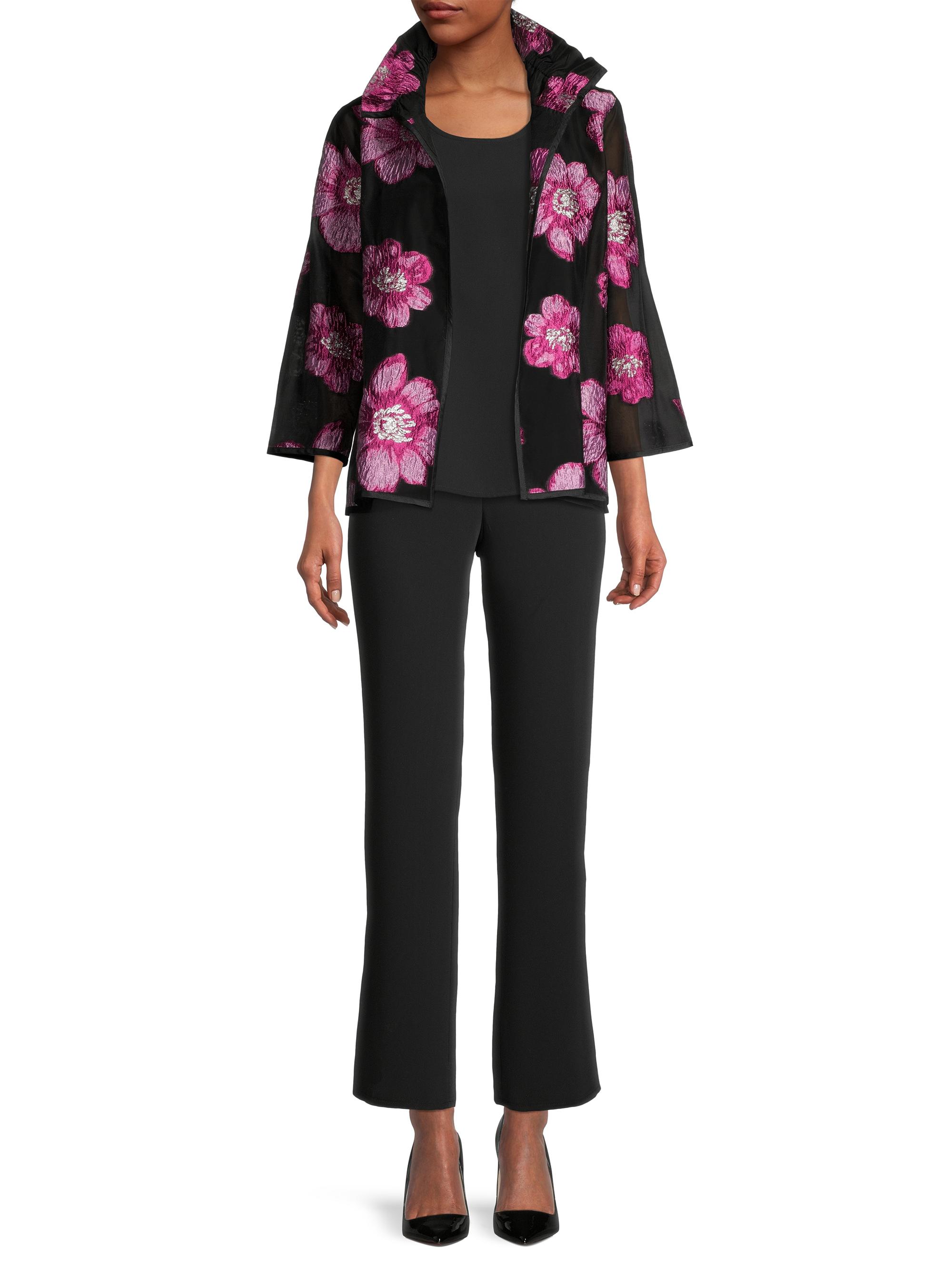 Caroline Rose Open-Front Floral Jacquard Jacket | Saks Fifth