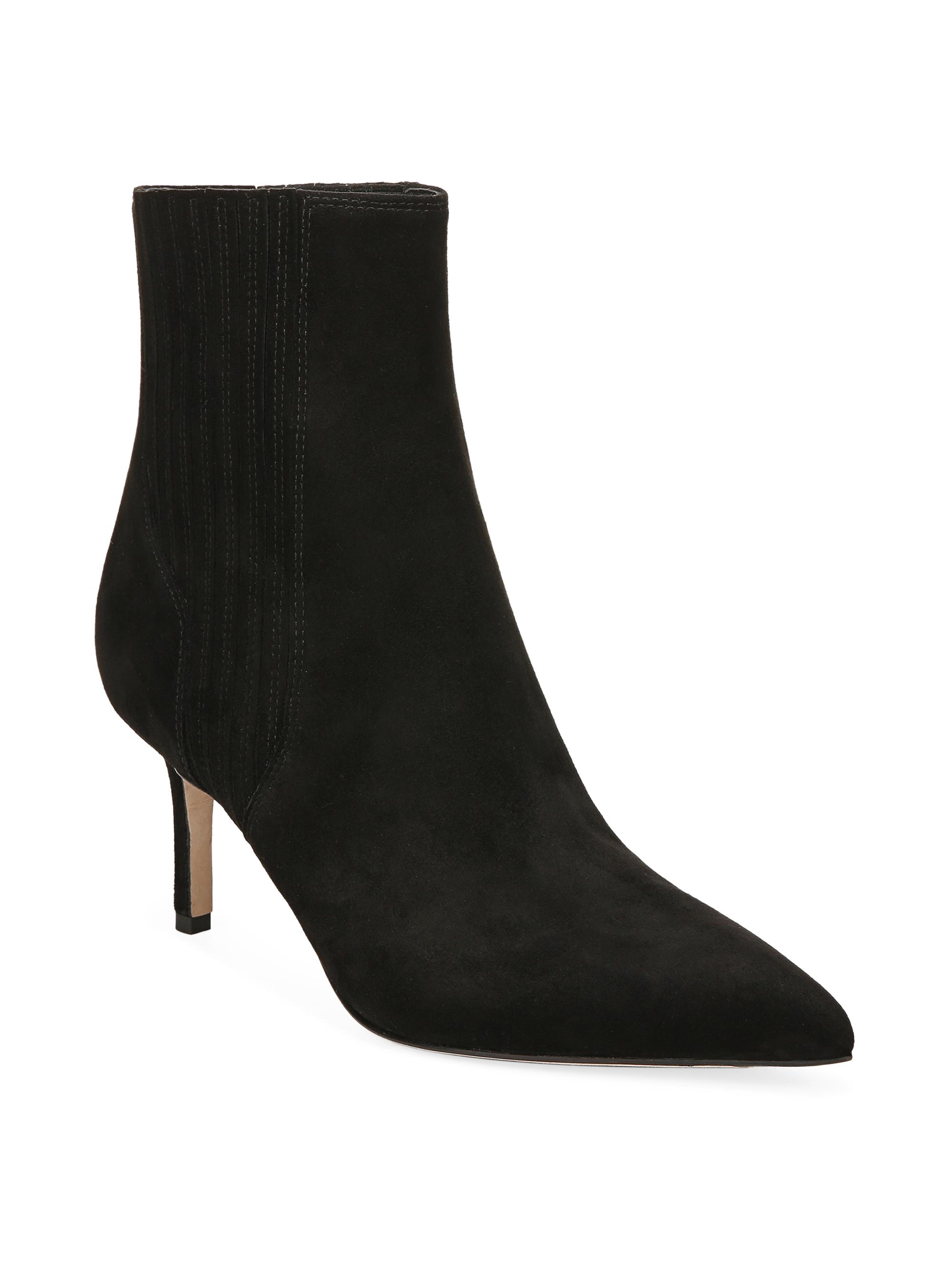 美品　SWANKISS ファー付きブラックハイヒール Mサイズ　靴 Veronica Beard Lisa 70MM Suede Ankle Boots | Saks Fifth Avenue