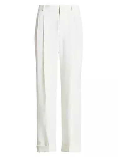 Satin Straight-Fit Trousers