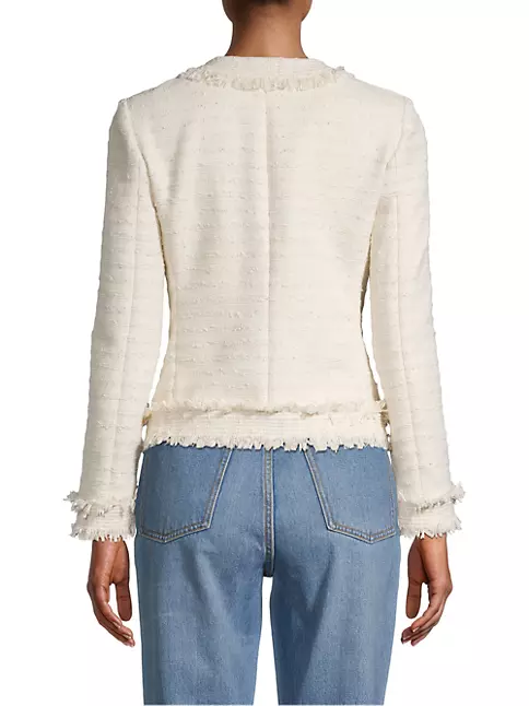 Shop Tory Burch Fringe Tweed Jacket | Saks Fifth Avenue