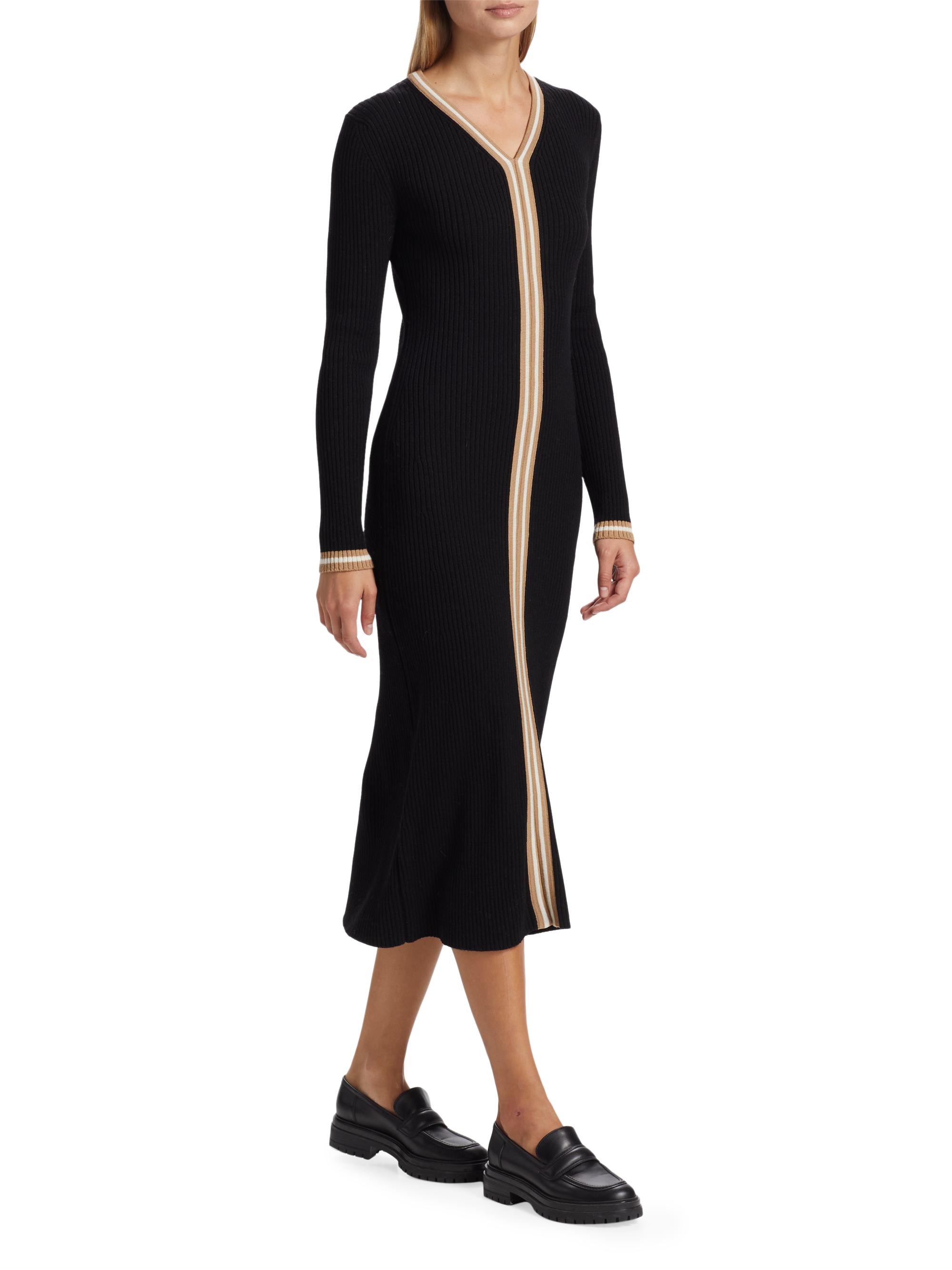 Saks Fifth Avenue Contrast Rib-Knit Midi-Dress | Saks Fifth Avenue