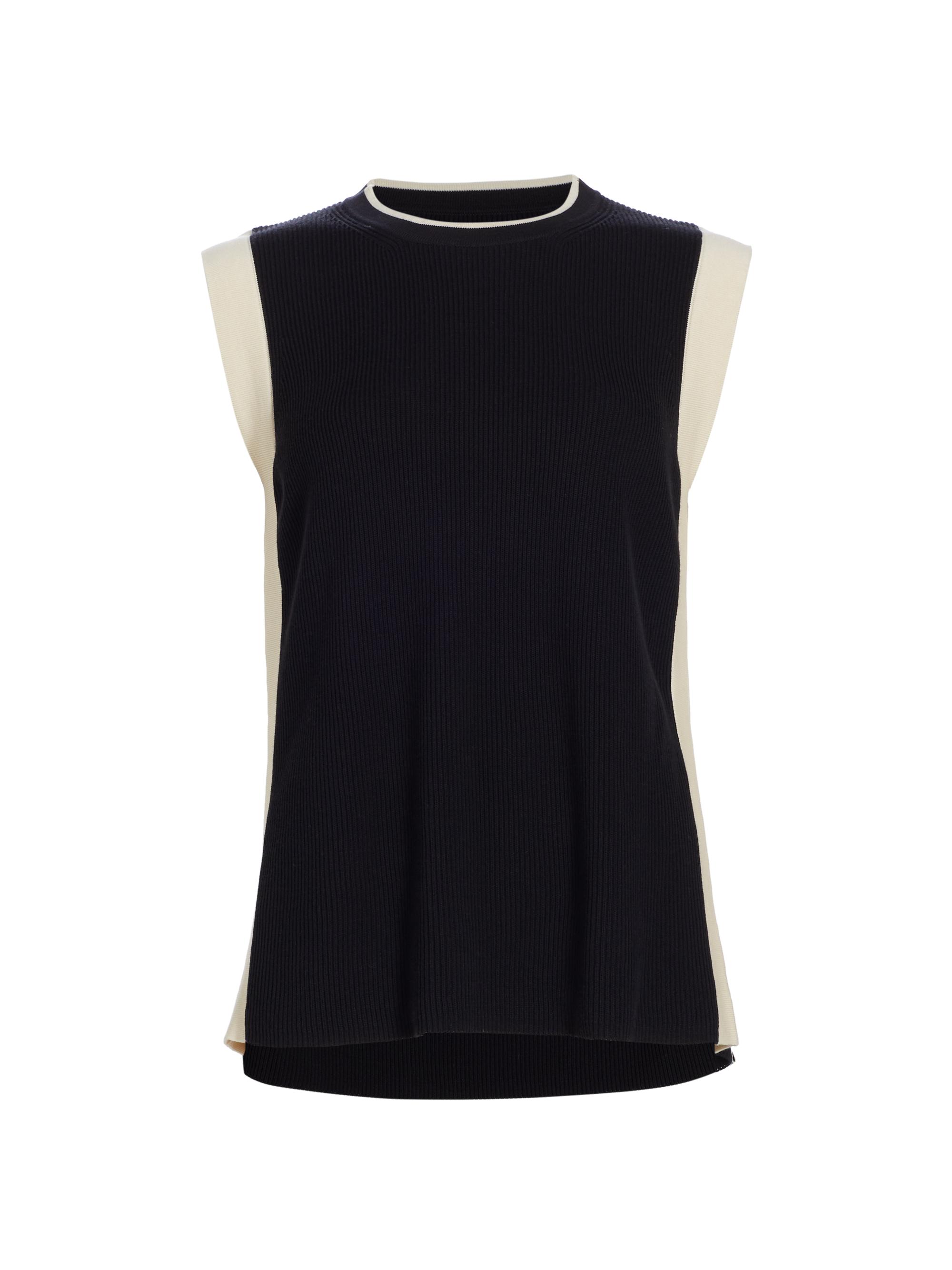 Saks Fifth Avenue Women's Collection Contrast Rib-Knit Shell - Black