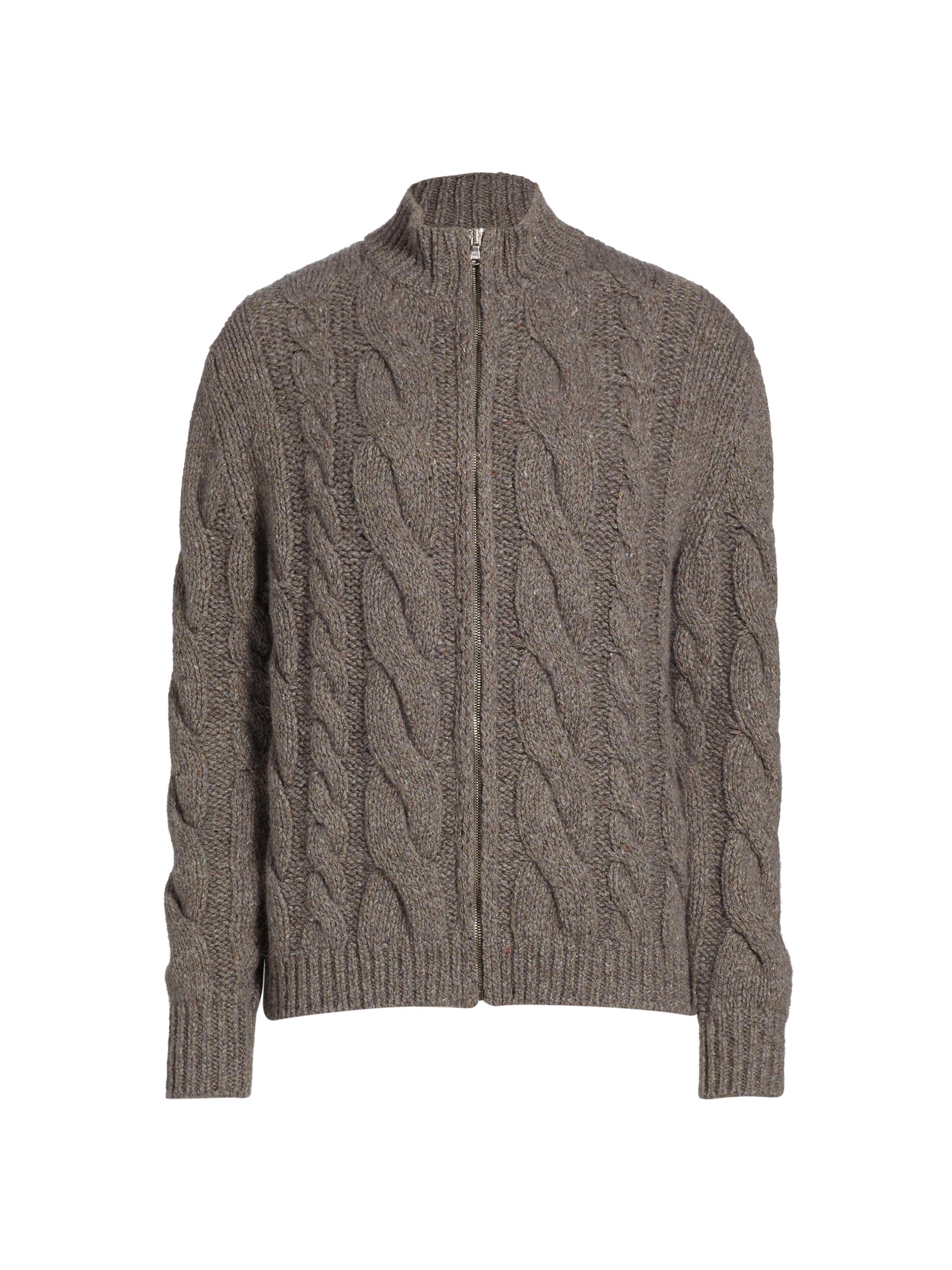 Saks Fifth Avenue Women's Cable-Knit Zip Cardigan - Grey Multi