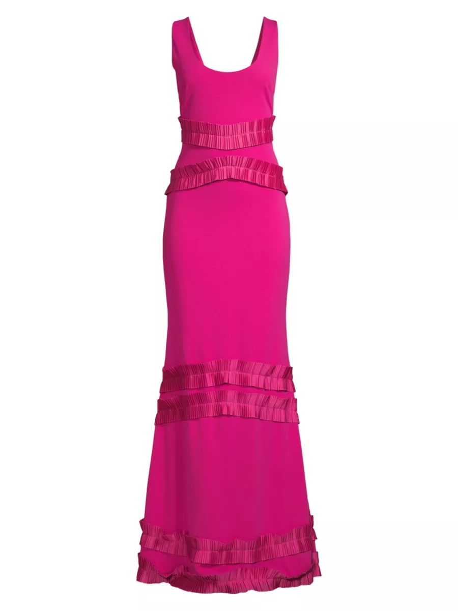 Shop One33 Social Ruffled Chiffon Gown | Saks Fifth Avenue
