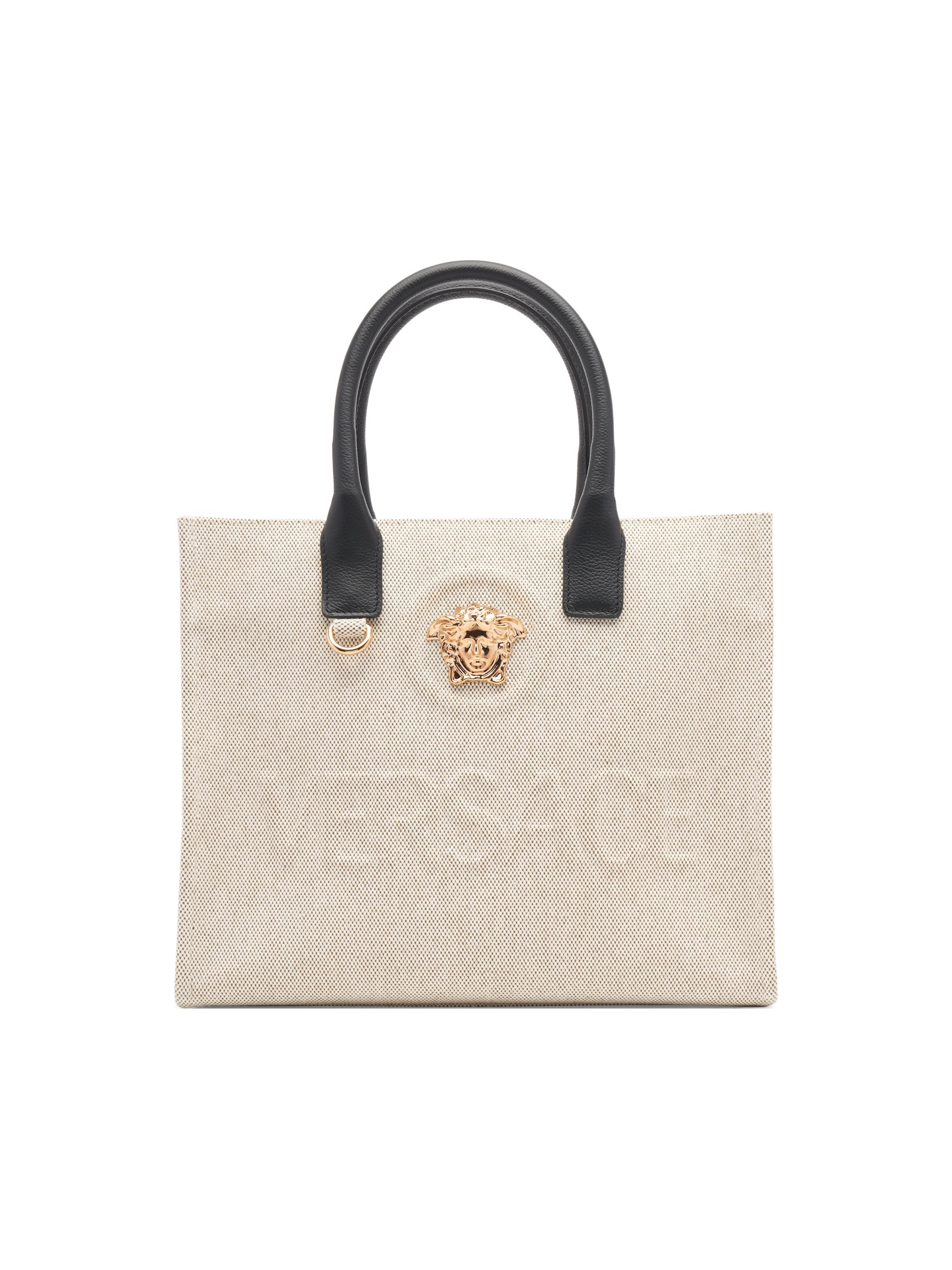 Versace Women's  Canvas & Leather Tote Bag - Bianco