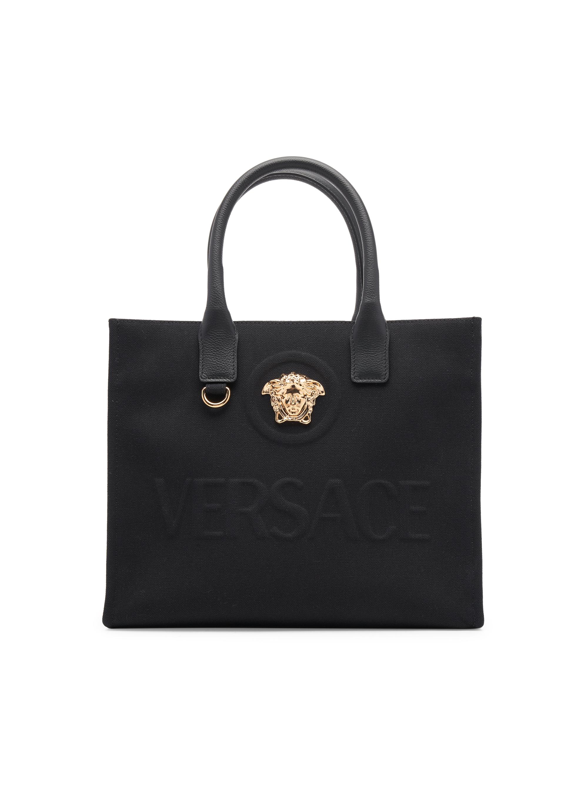 Versace Women's  Canvas & Leather Tote Bag - Black