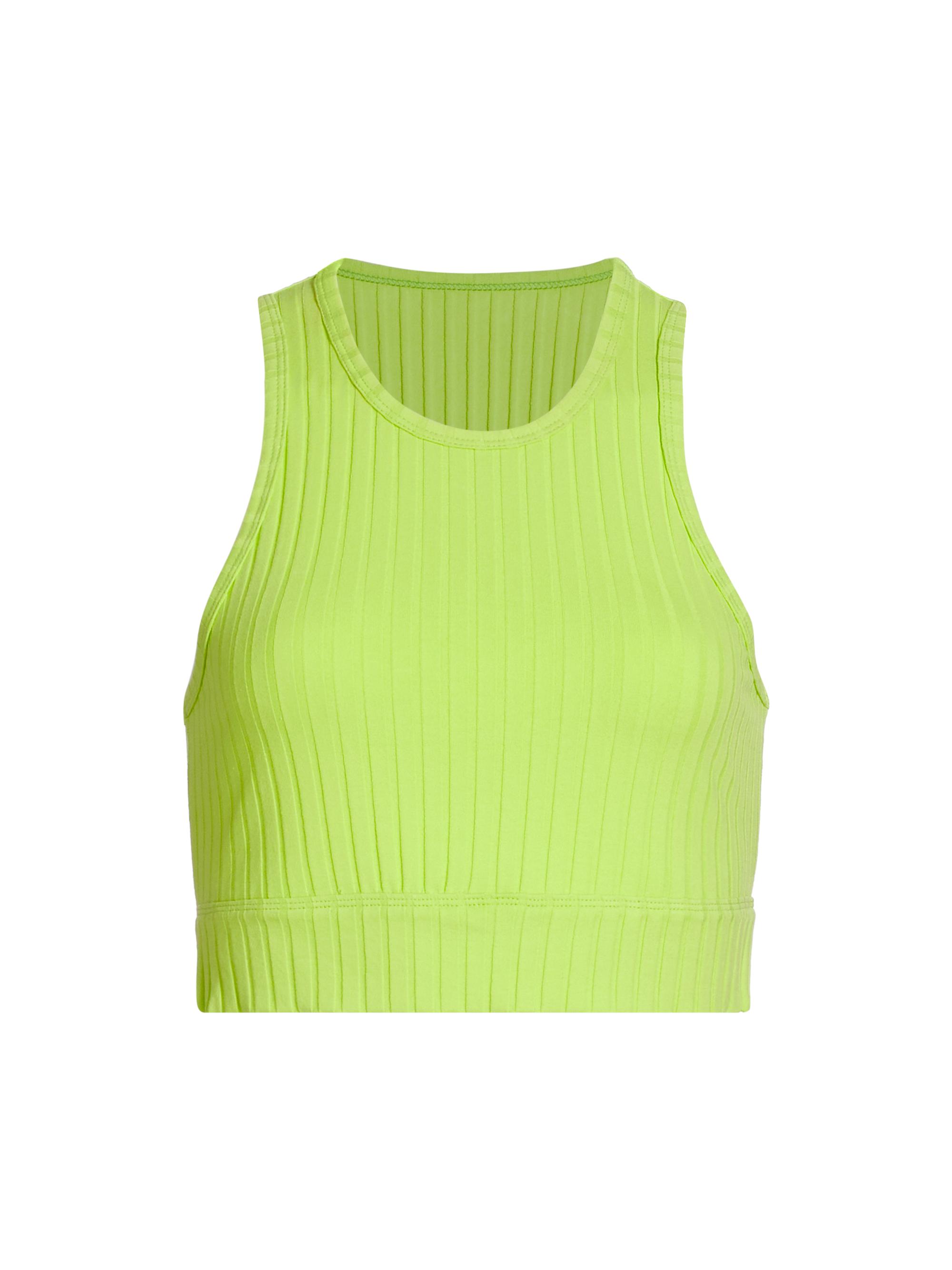 Helmut Lang Women's Cut-Out Rib-Knit Cropped Tank - Iguana