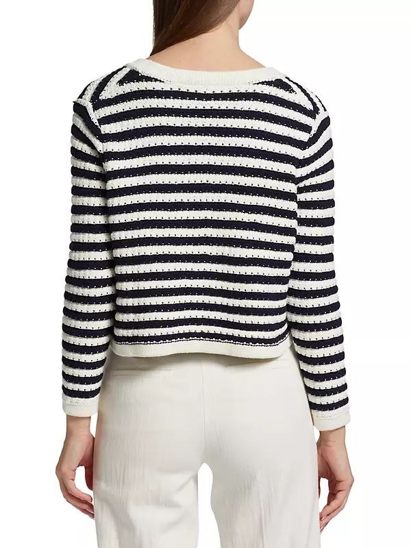 Shop ba&sh Trevis Stripe Sequin Knit Cardigan