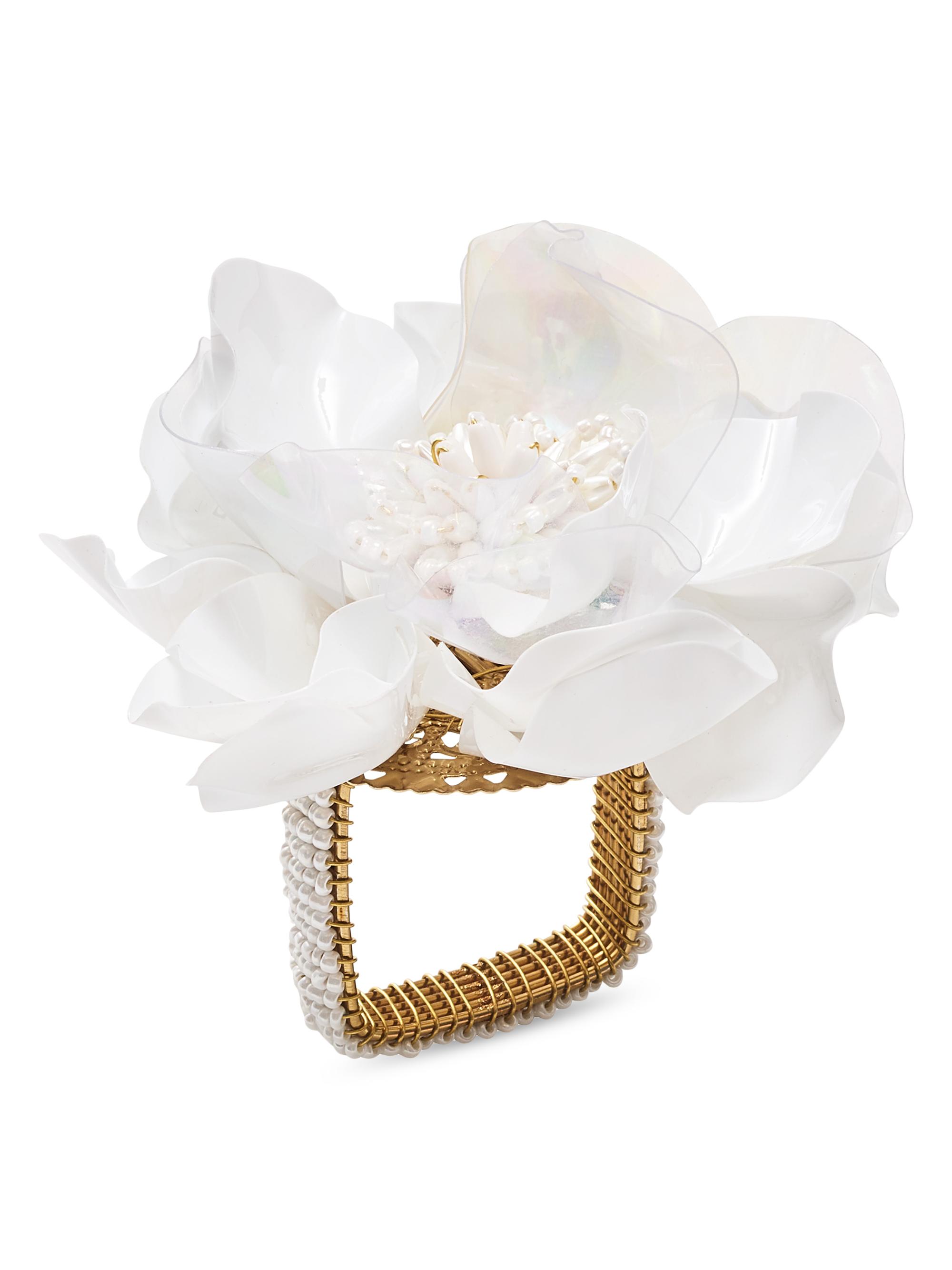 Kim Seybert Gardenia Napkin Ring - White