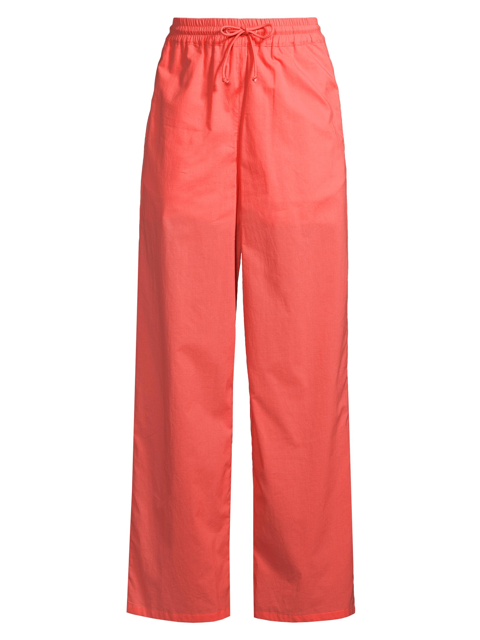 Emporio Armani Women's Drawstring Cotton Wide Crop Pants - Pink