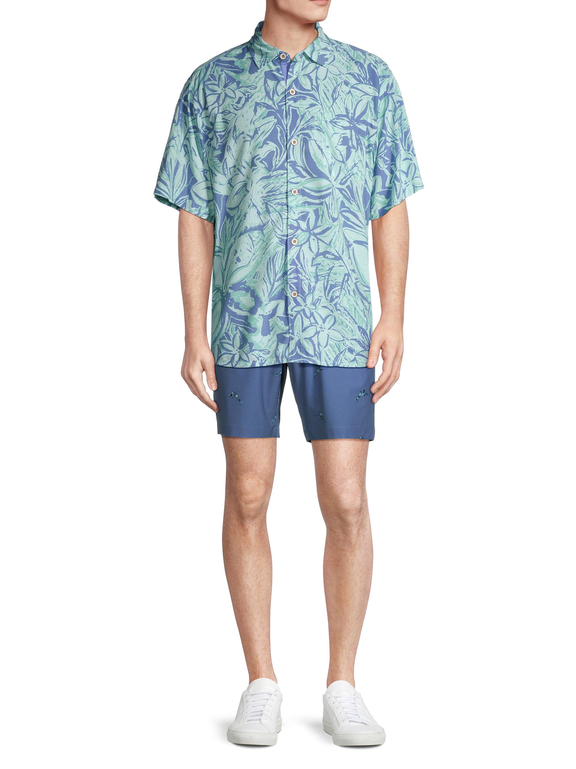 Tommy Bahama Veracruz Cay Electric Cocktails Camp Shirt - Horizon Blue