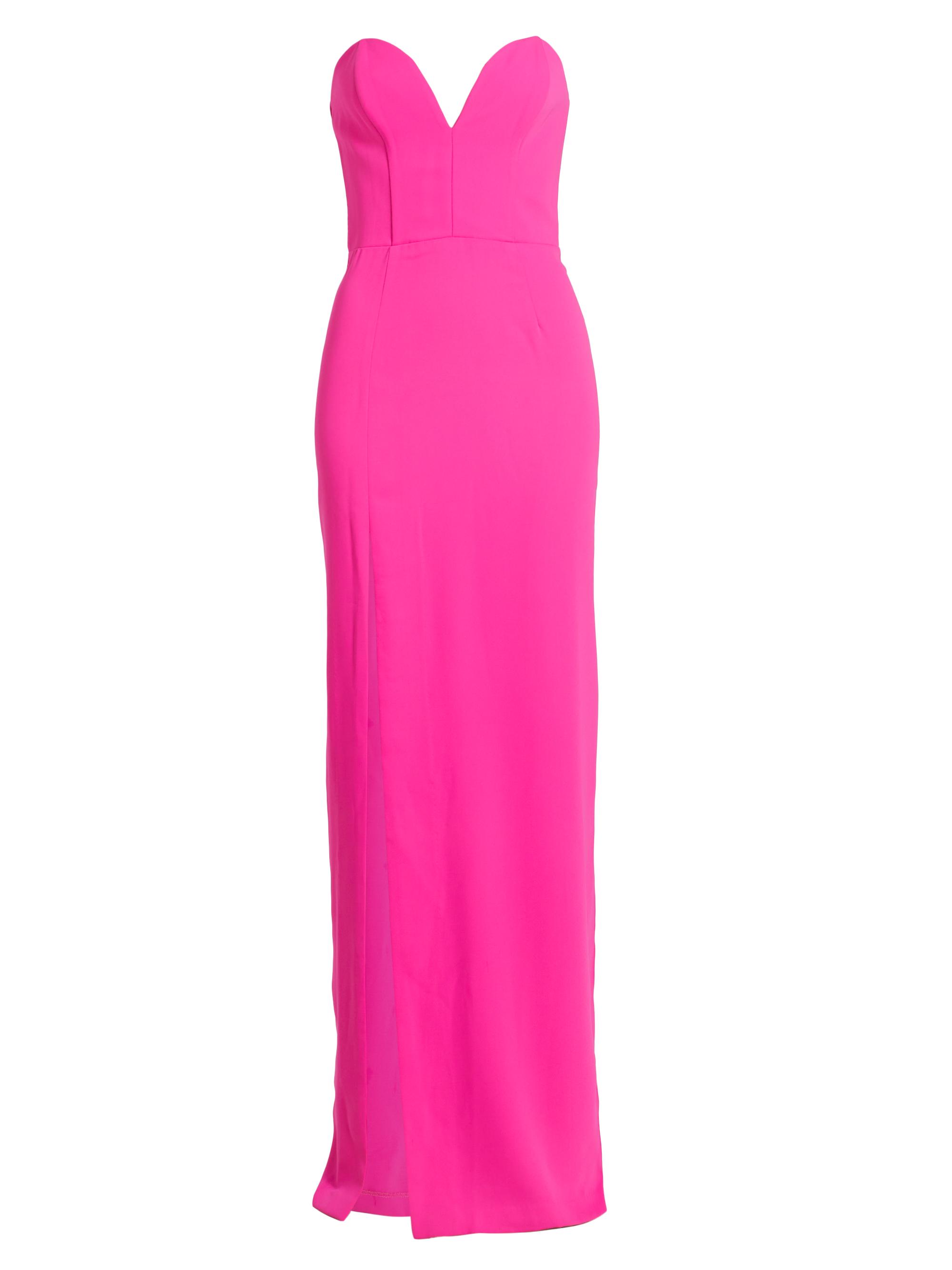 Amanda Uprichard Women's Cherri Crepe Plunging Sweetheart Gown - Hot Pink