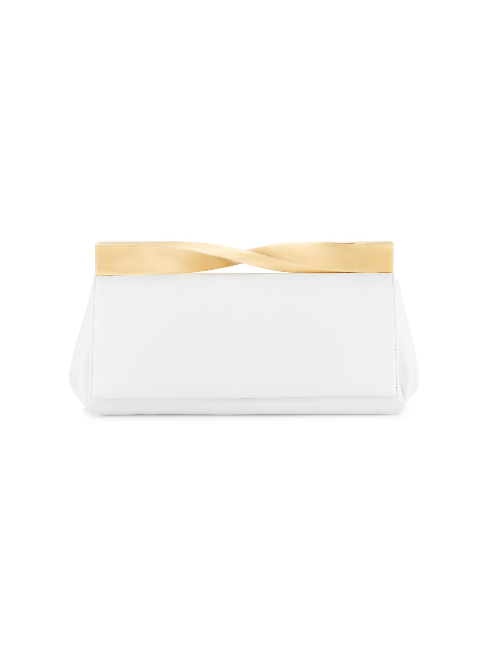 Aquazzura Women's Twist-Handle Leather Clutch - White
