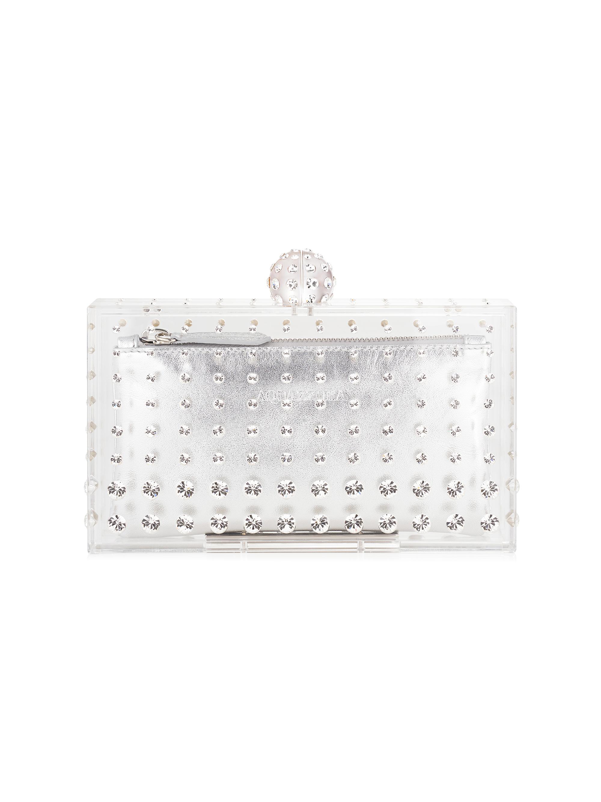 Aquazzura Women's Tequila Crystal-Embellished Clutch - Palladium Transparent Crystal