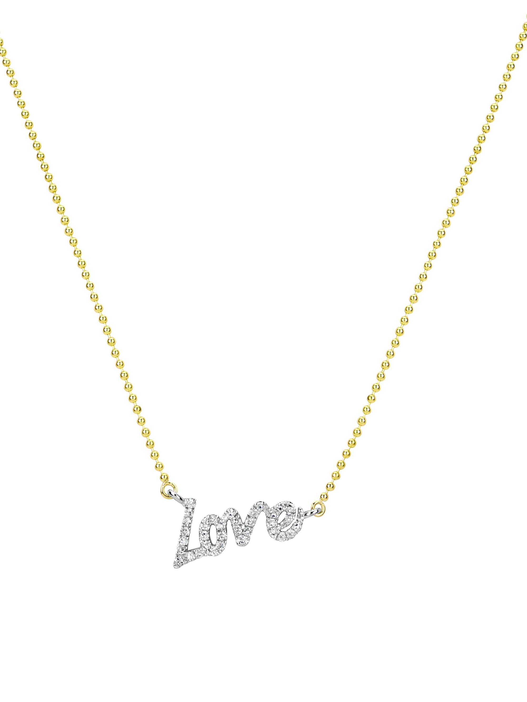 Meira T Women's Love Two-Tone 14K Gold & 0.10 TCW Diamond Pendant Necklace - White Gold