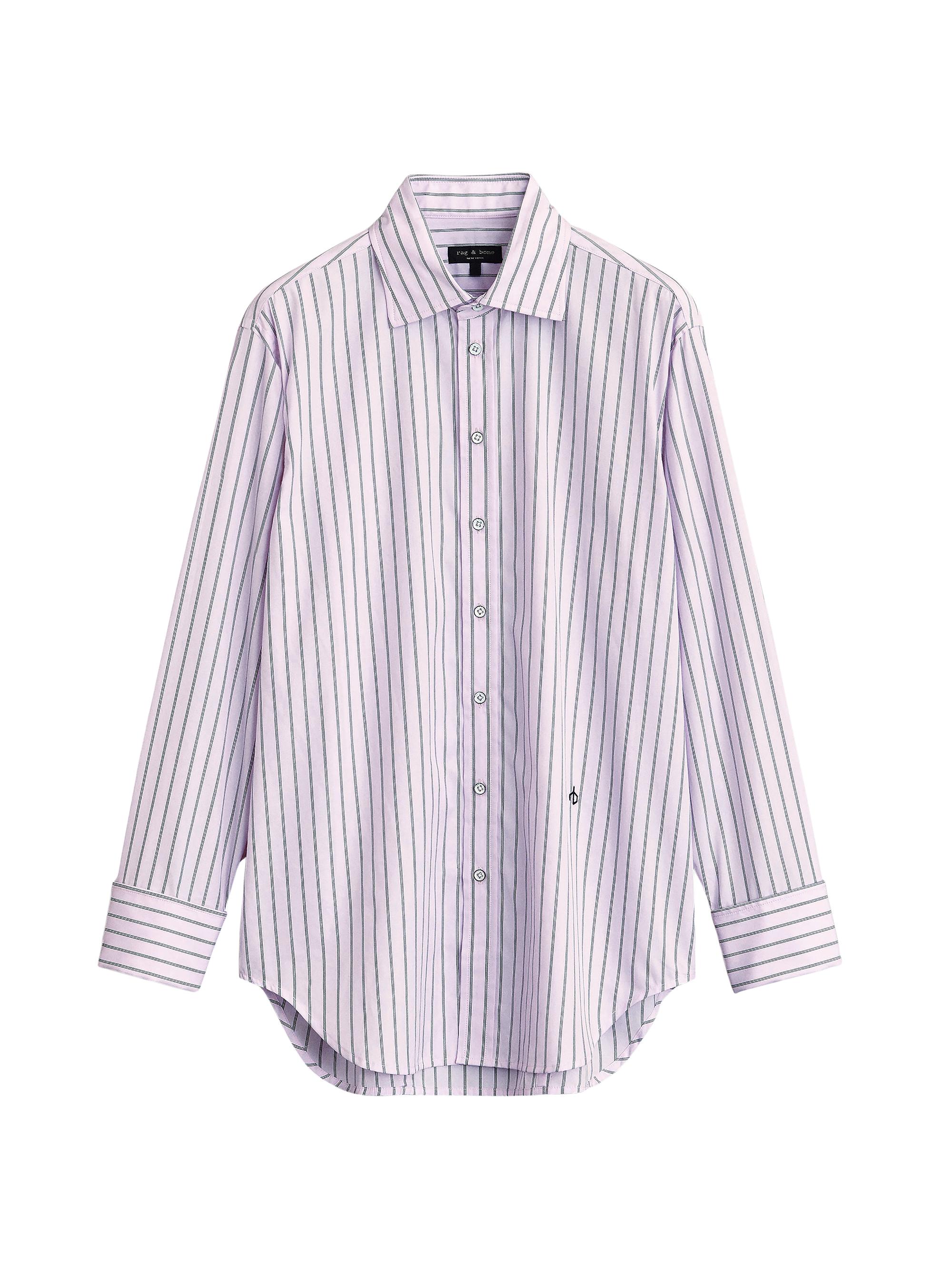 rag & bone Women's Diana Cotton Striped Shirt - Pink Stripe