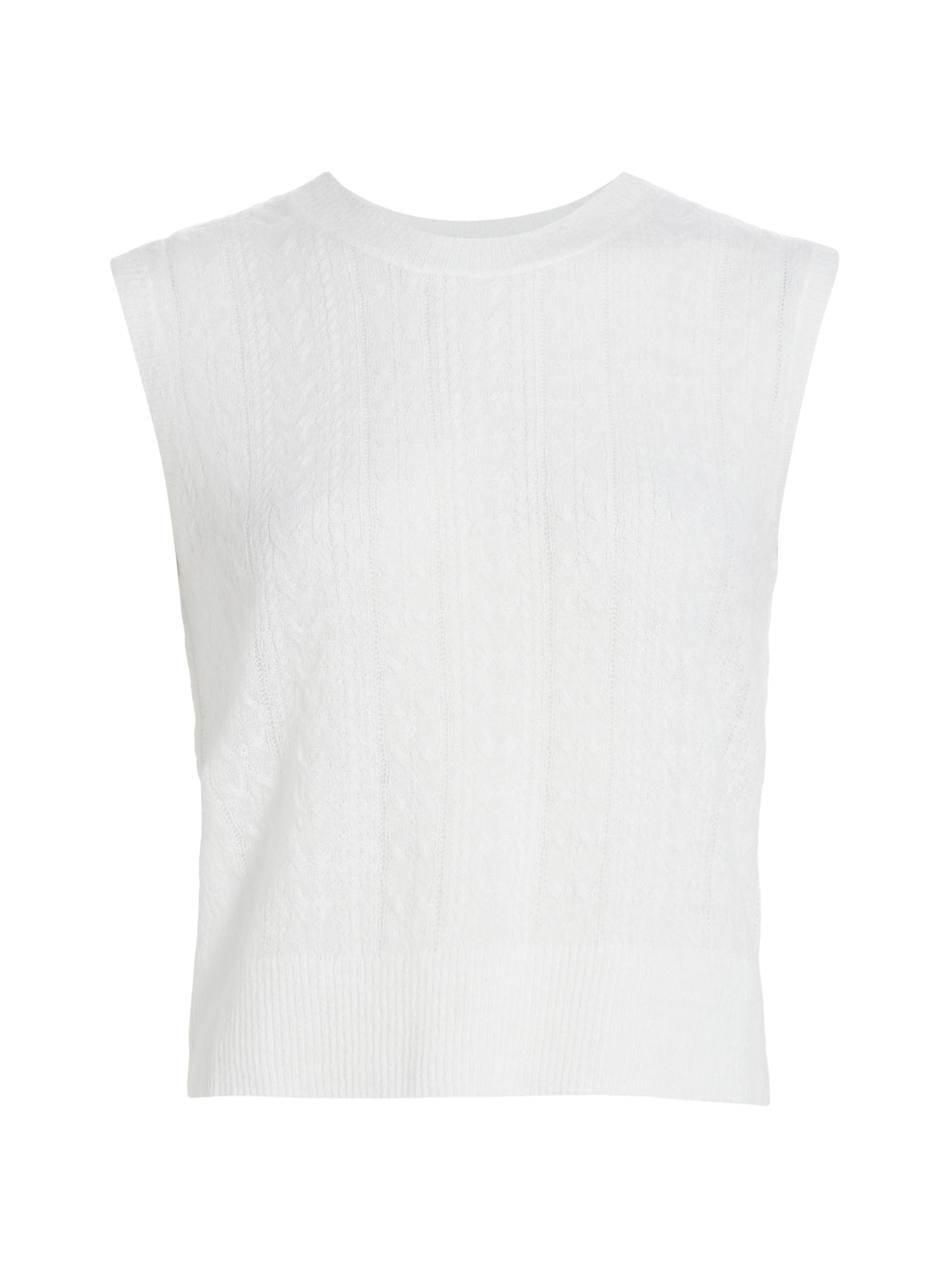 rag & bone Women's Kyle Cable Knit Sweater Vest - White