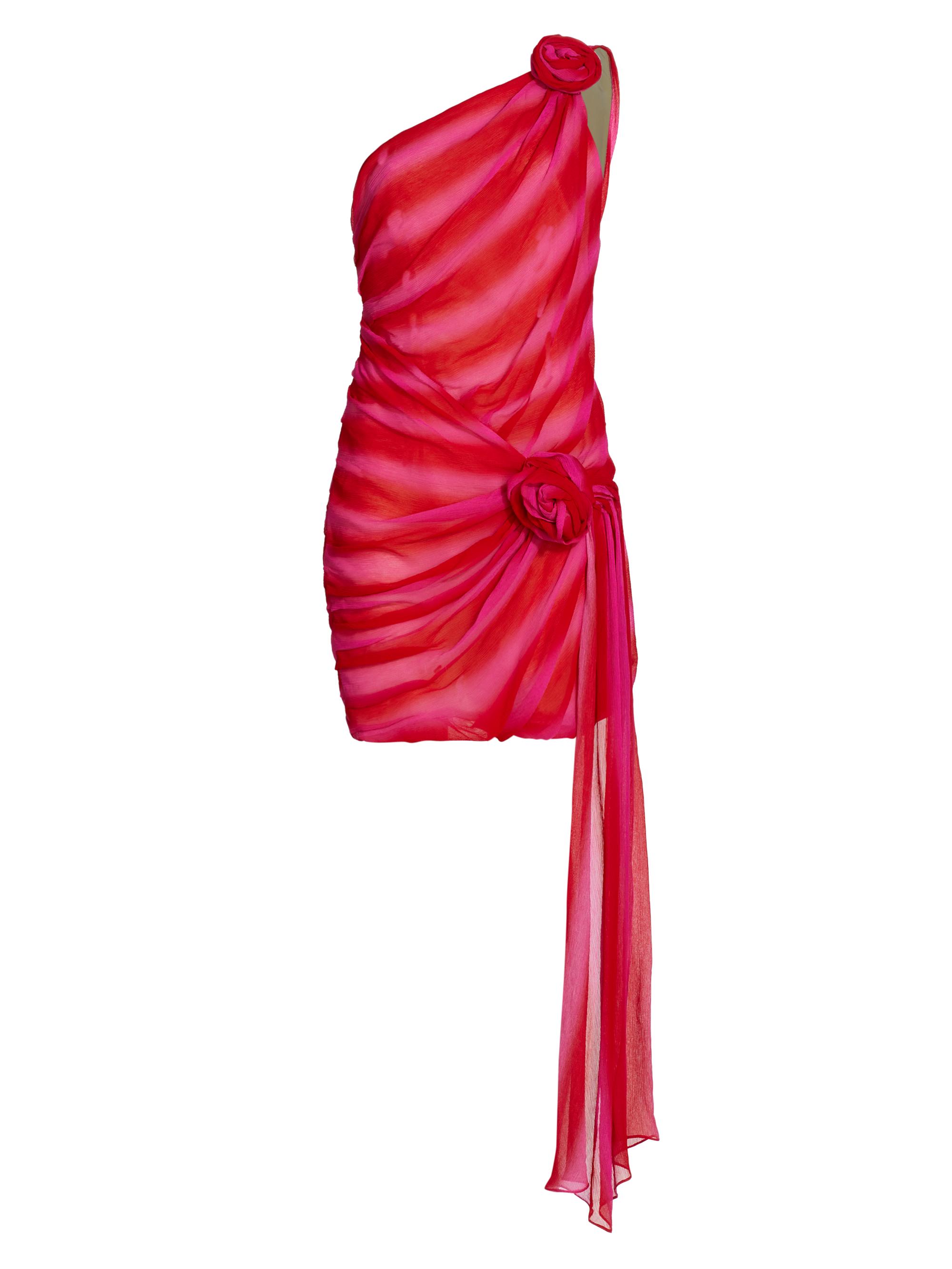 Prabal Gurung Women's Skye One-Shoulder Rosette Minidress - Red Pink